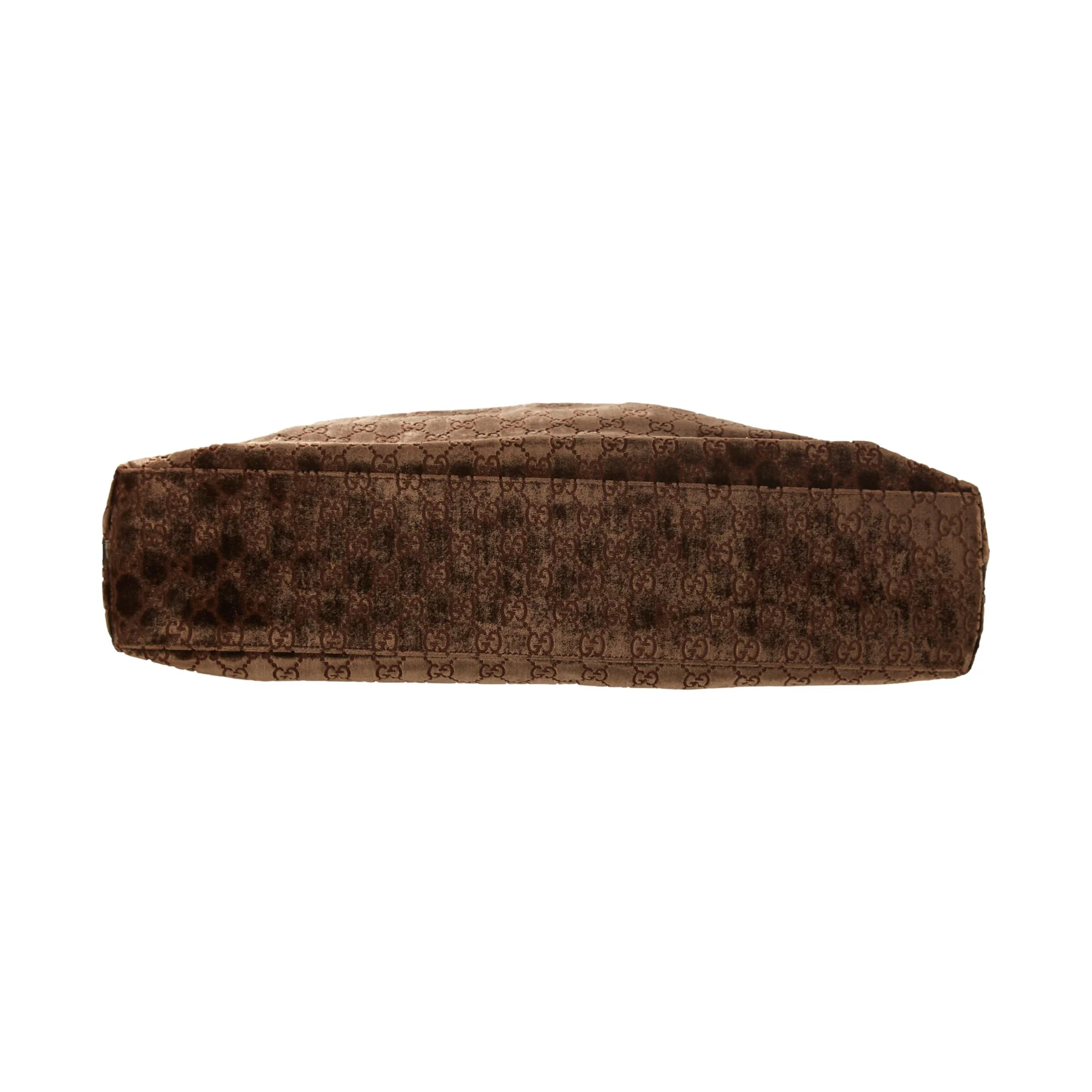 Gucci Brown Velour Jumbo Logo Shoulder Bag - Image 3