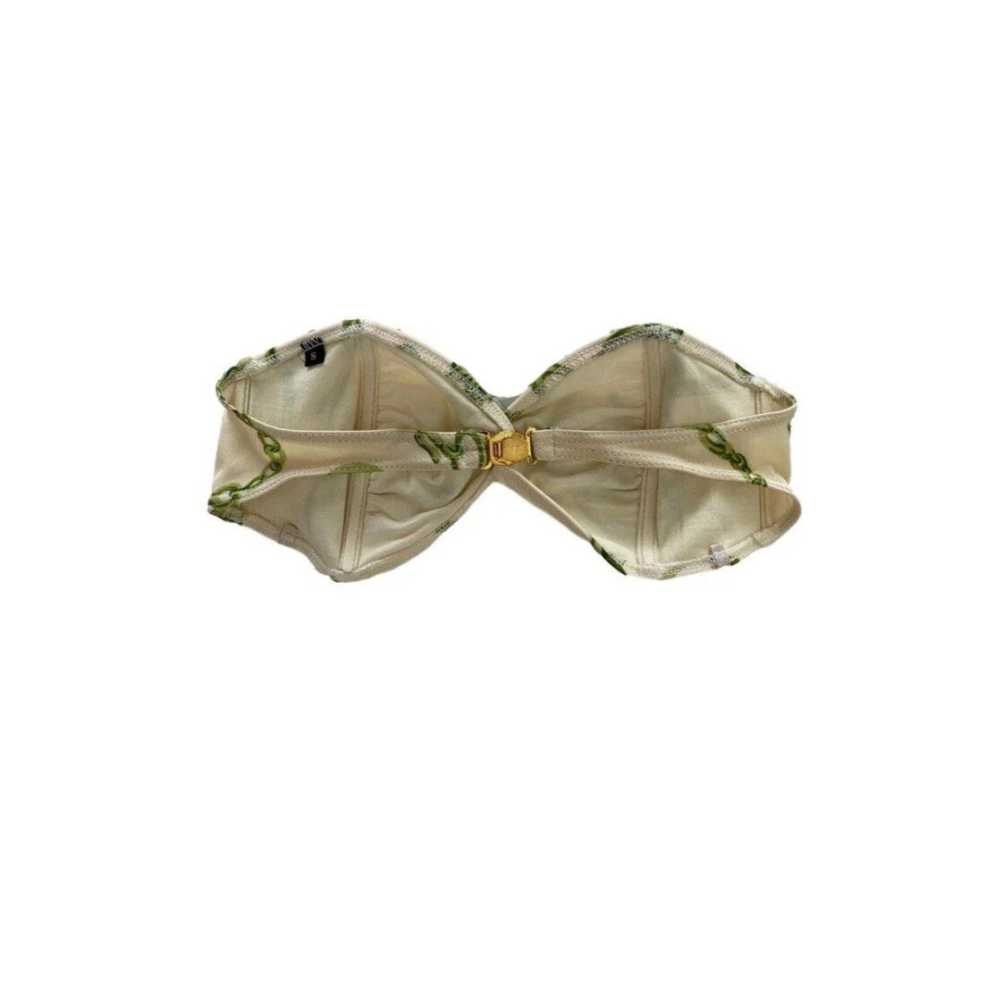 Gucci Cream Bamboo Logo Bikini Top - Image 2