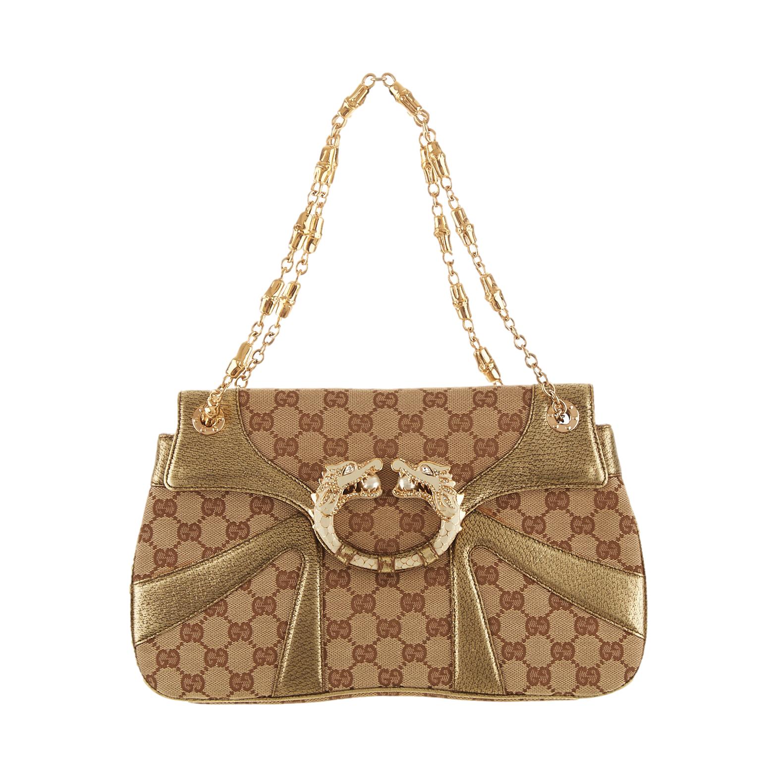 Gucci Gold Dragon Chain Shoulder Bag