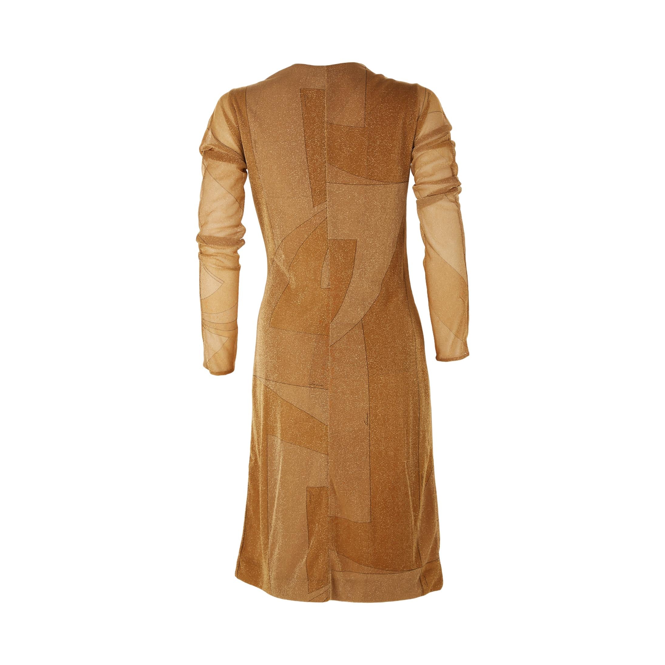 Gucci Gold Geometric Dress - Image 2
