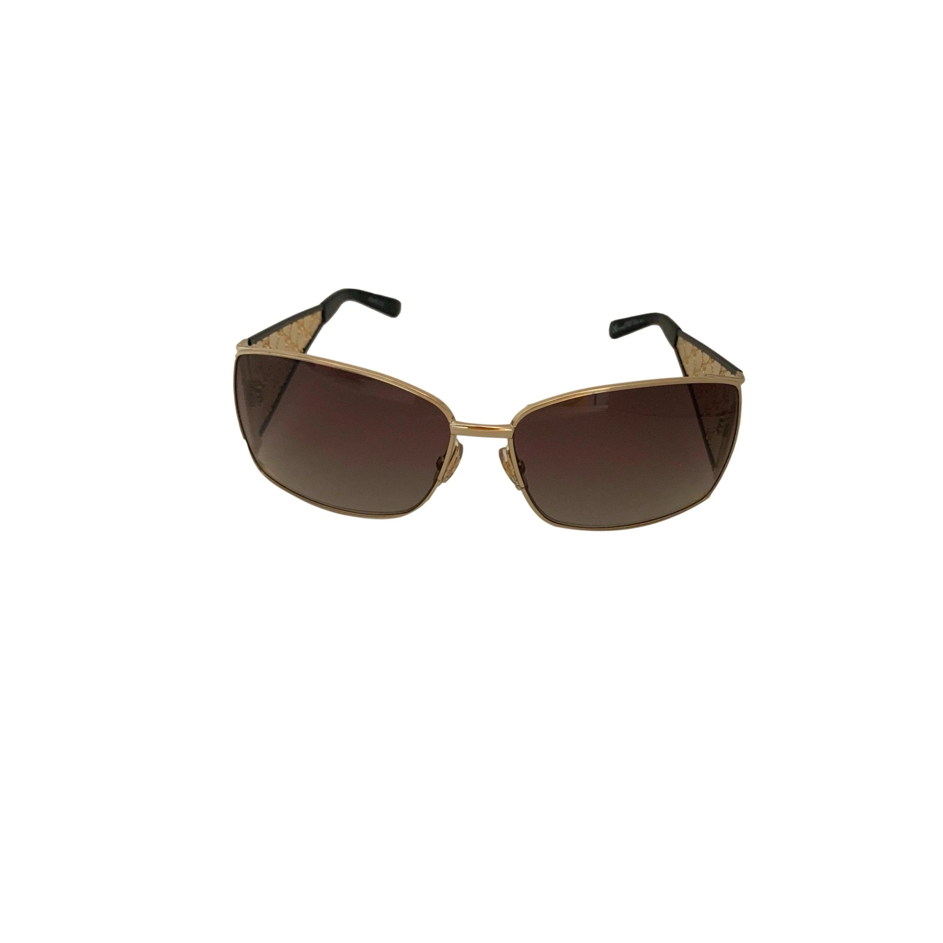 Gucci Gold Logo Cut Out Sunglasses - Image 3