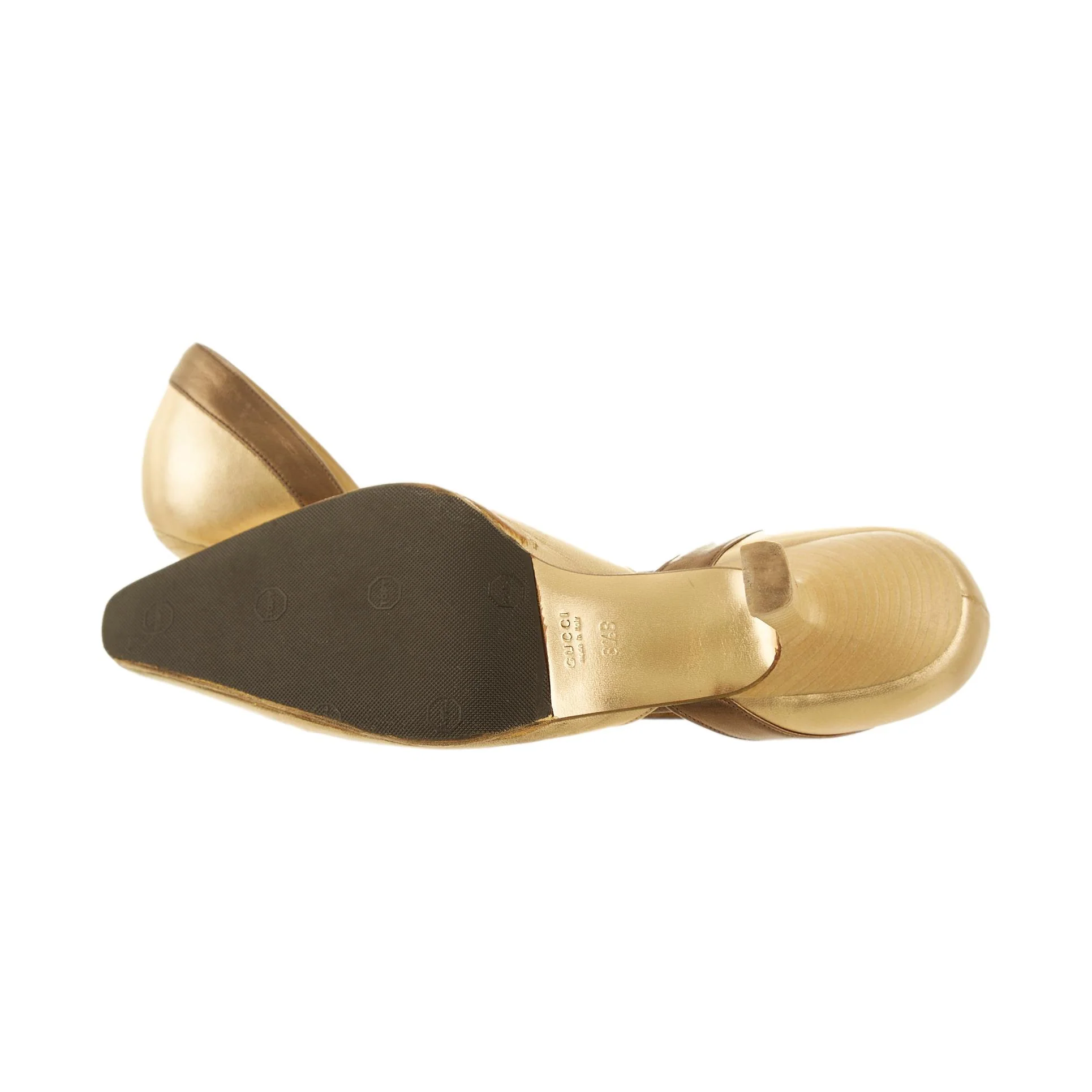 Gucci Gold Dragon Head Heels - Image 3
