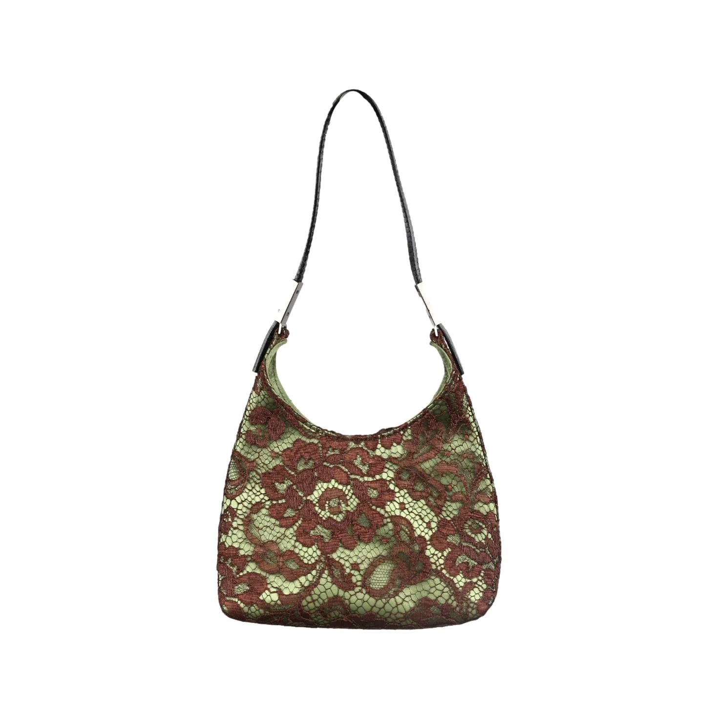Gucci Green Lace Mini Shoulder Bag - Image 2