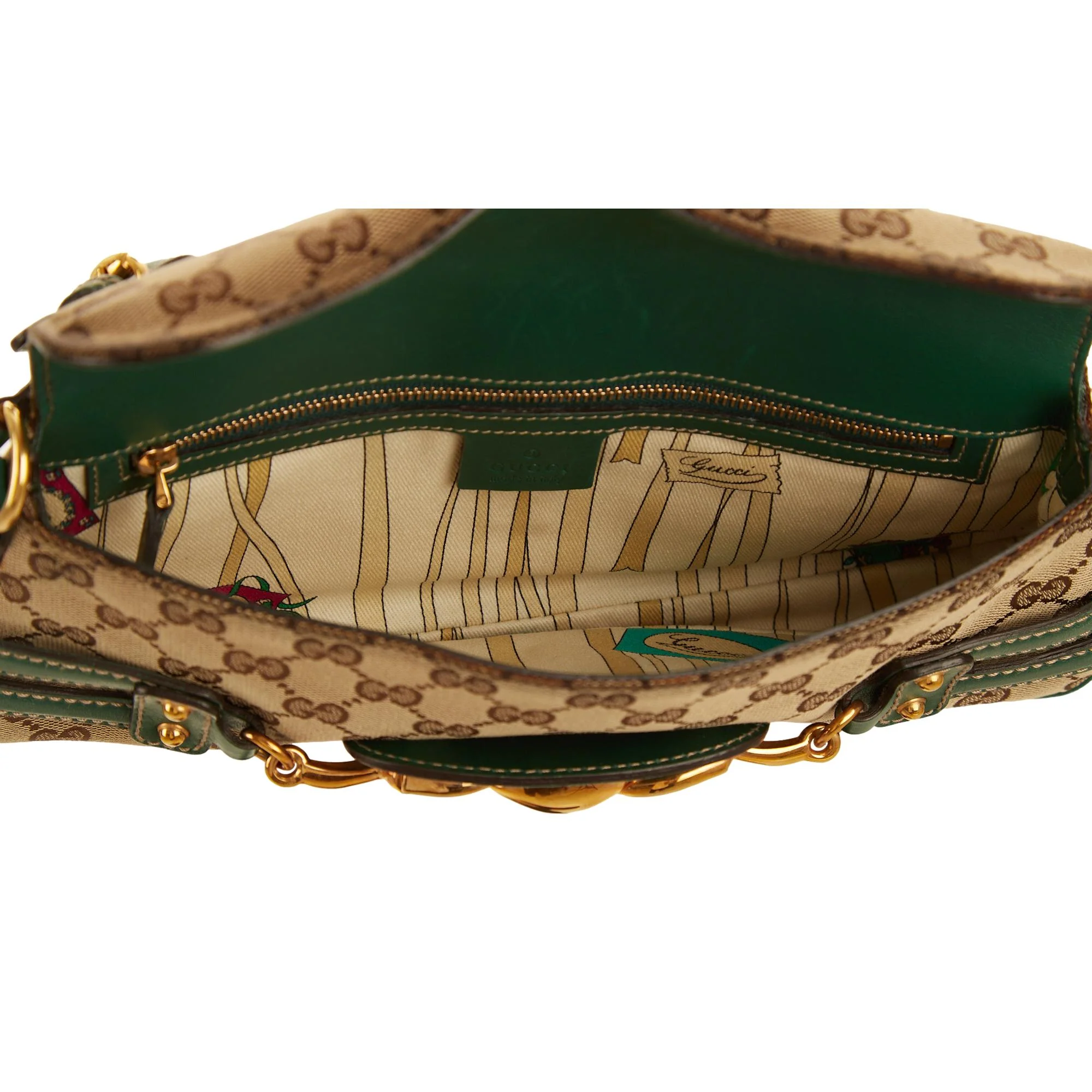 Gucci Green Logo Horsebit Shoulder Bag - Image 4