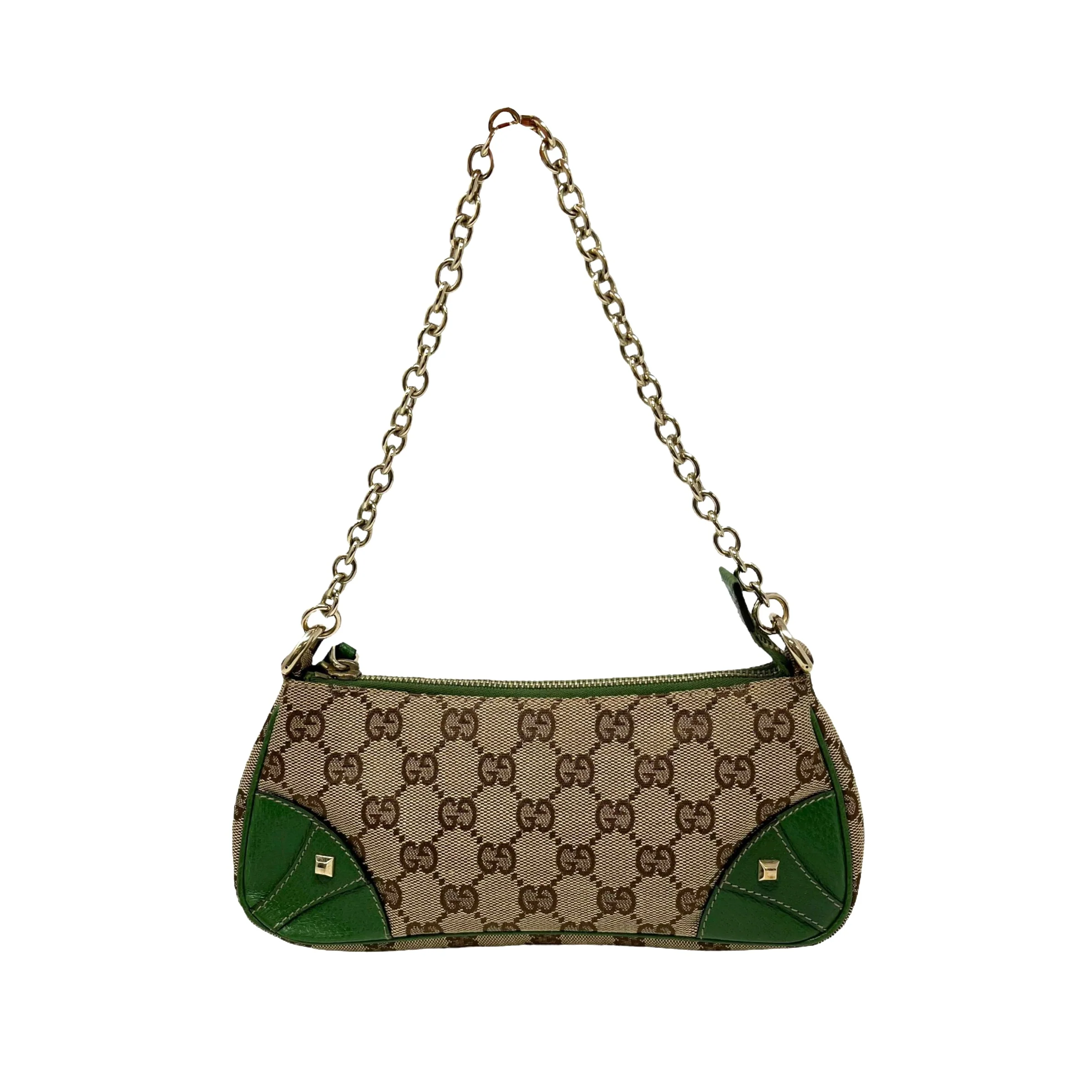 Gucci Green Mini Chain Shoulder Bag - Image 2