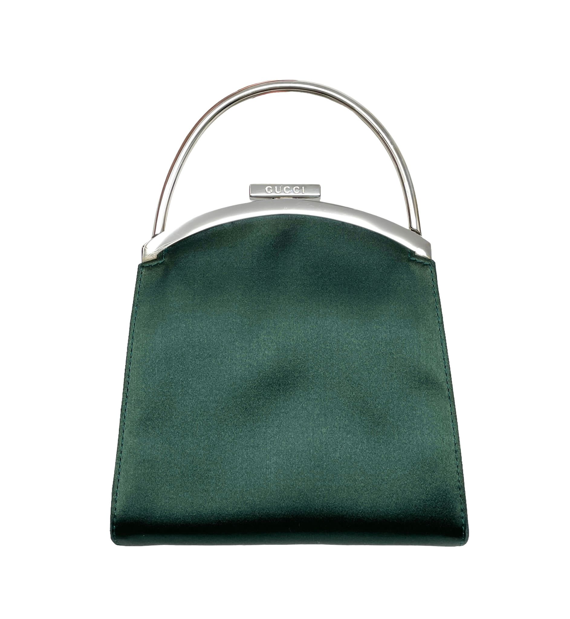 Gucci Green Satin Mini Top Handle Bag - Image 2