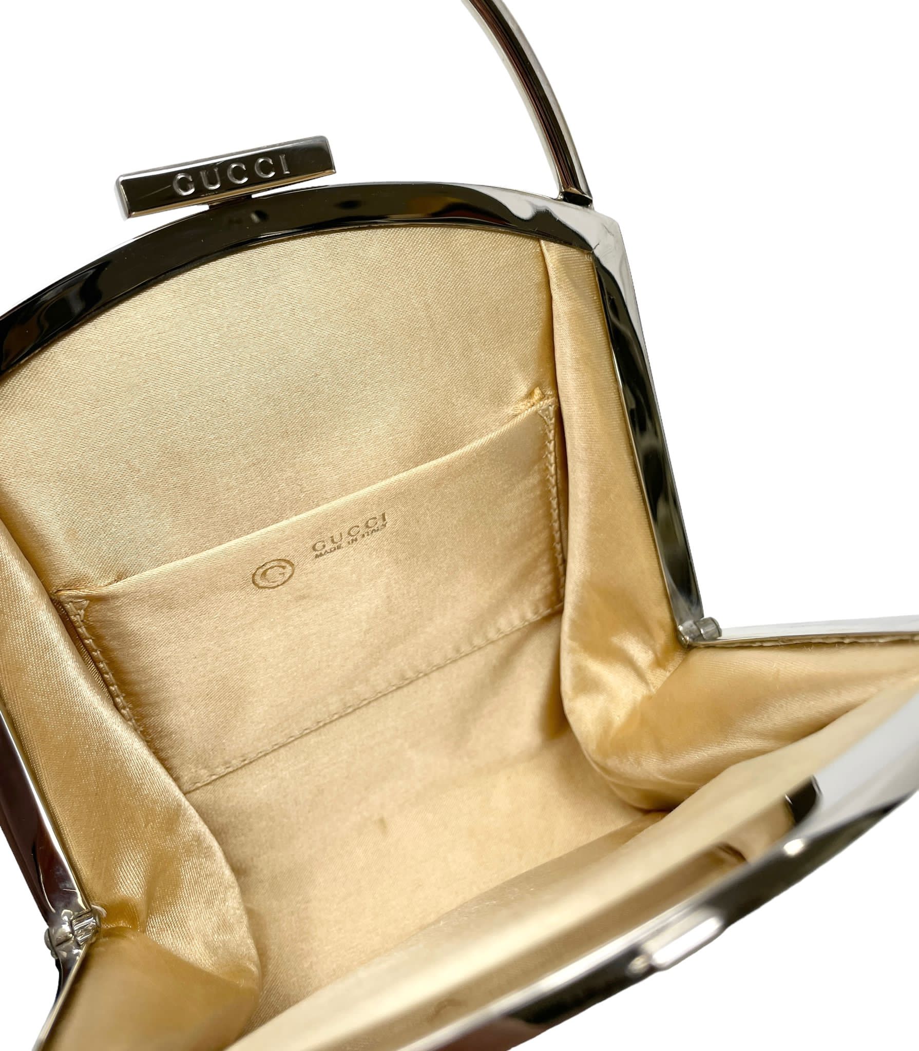 Gucci Green Satin Mini Top Handle Bag - Image 3