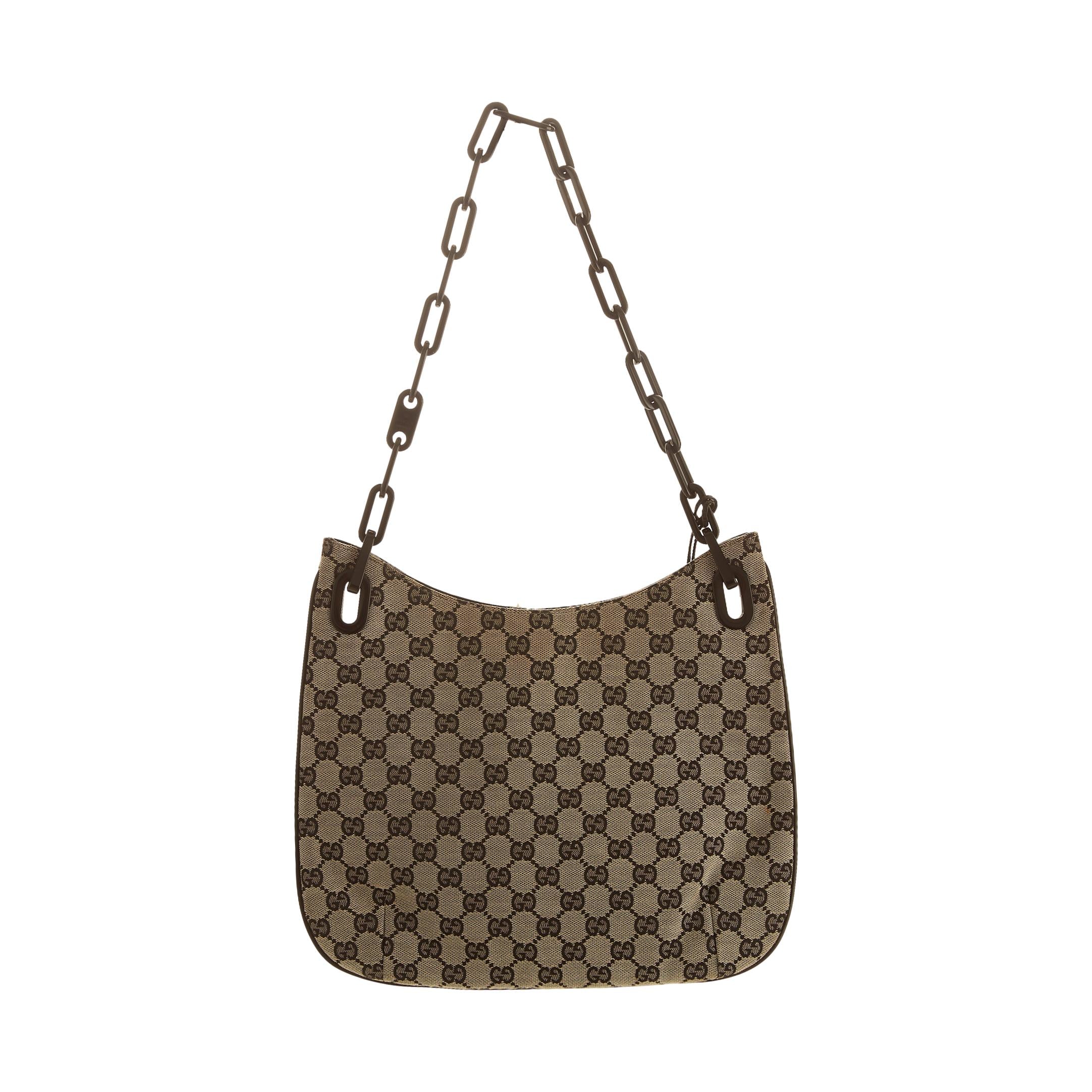 Gucci Grey Logo Chain Shoulder Bag - Image 2