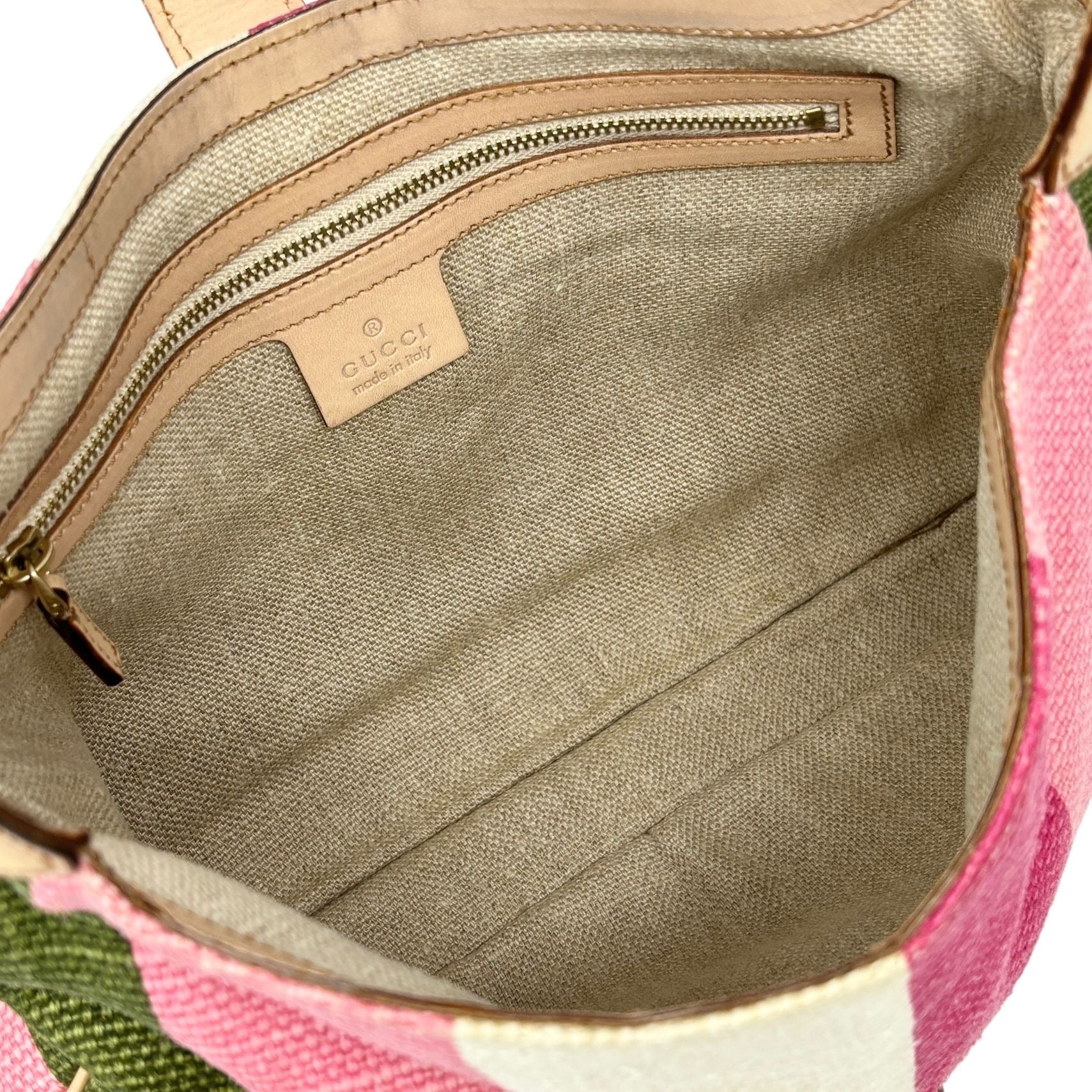 Gucci Jackie Striped Canvas Shoulder Bag - Image 3