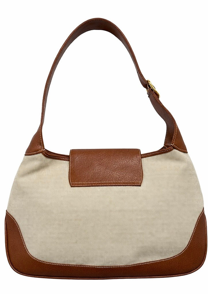 Gucci Large Canvas + Leather 2-Way Jackie Bag - Image 2
