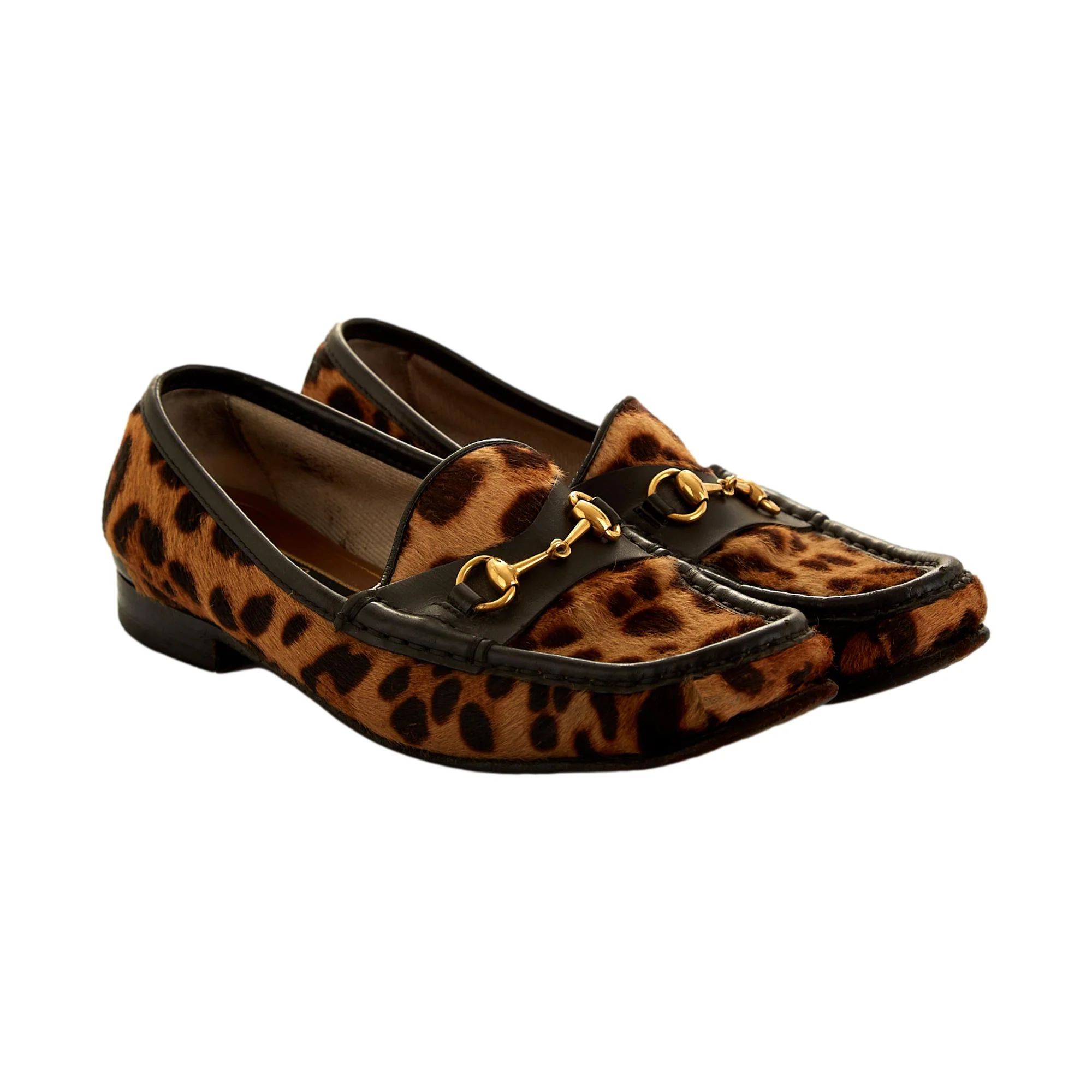 Gucci Leopard Print Calf-hair Loafers - Image 2