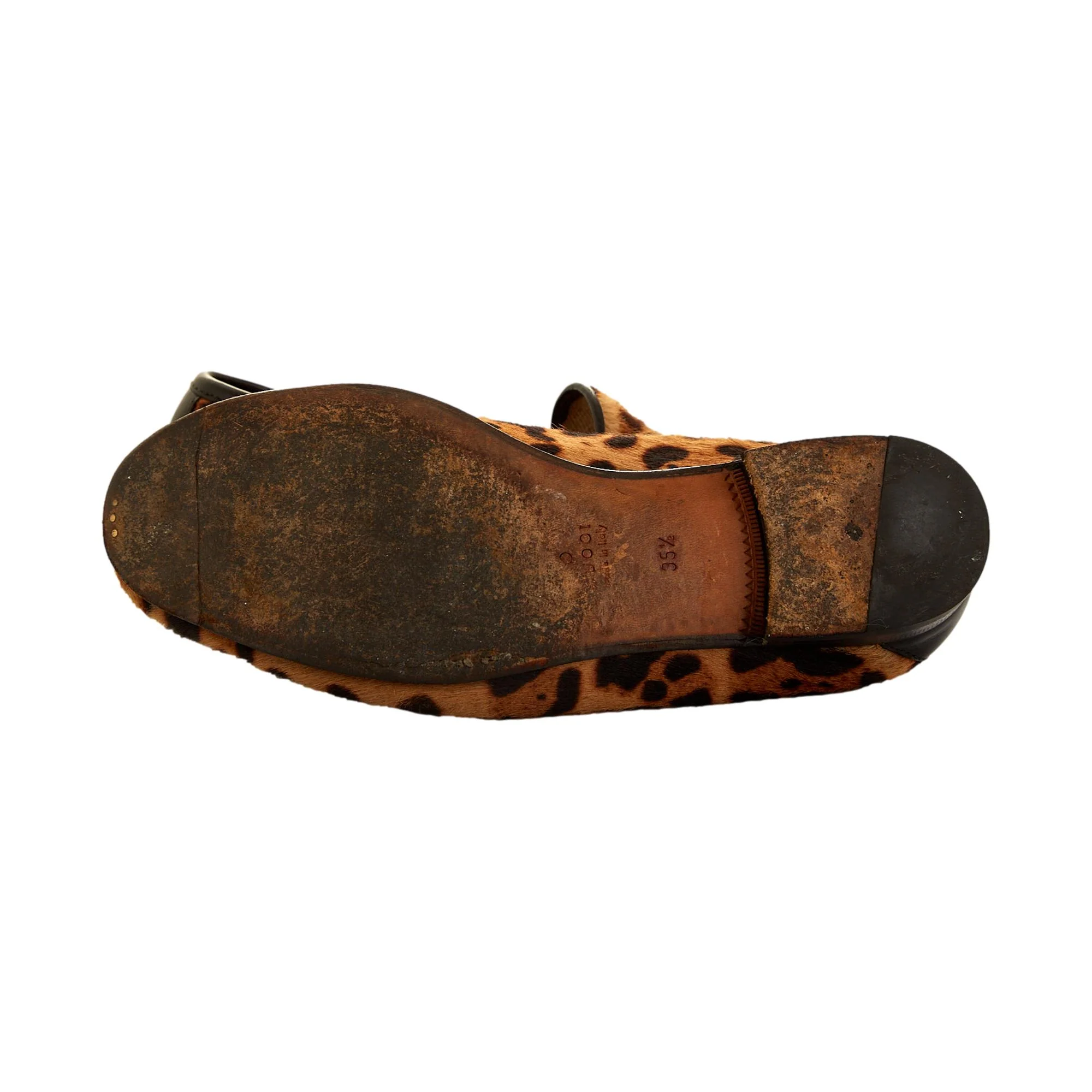 Gucci Leopard Print Calf-hair Loafers - Image 3