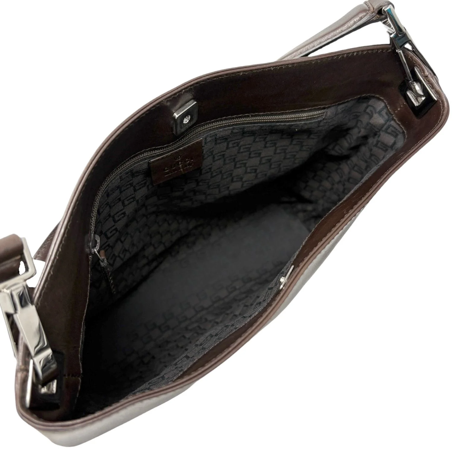 Gucci Logo Stripe Suede Shoulder Bag - Image 3