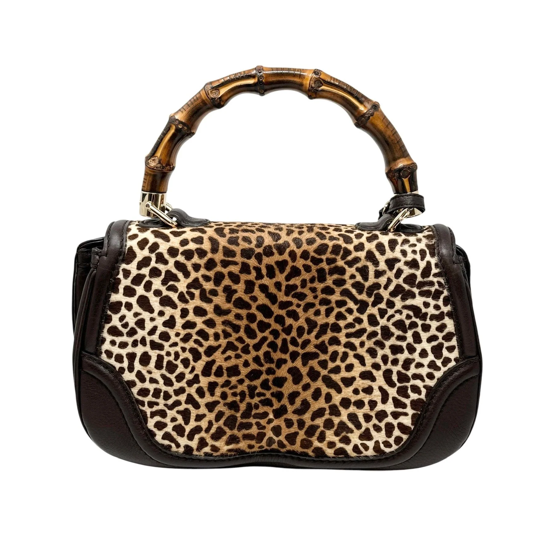 Gucci Cheetah Bamboo Handle Bag - Image 3