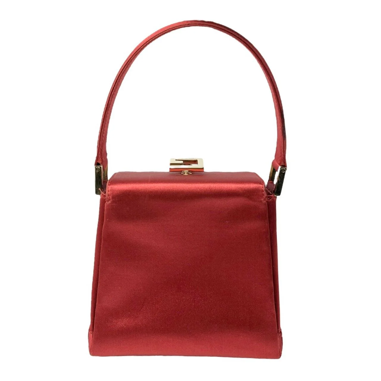 Gucci Mini Red Satin Top Handle Box Bag - Image 2