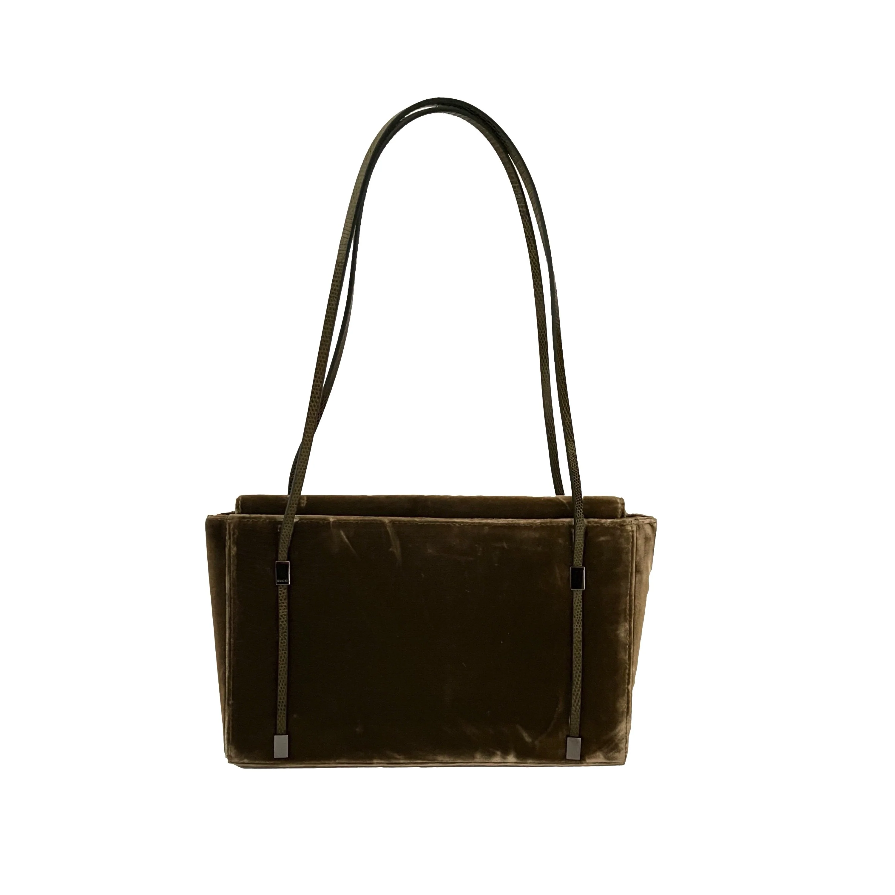 Gucci Olive Velvet Shoulder Bag - Image 2