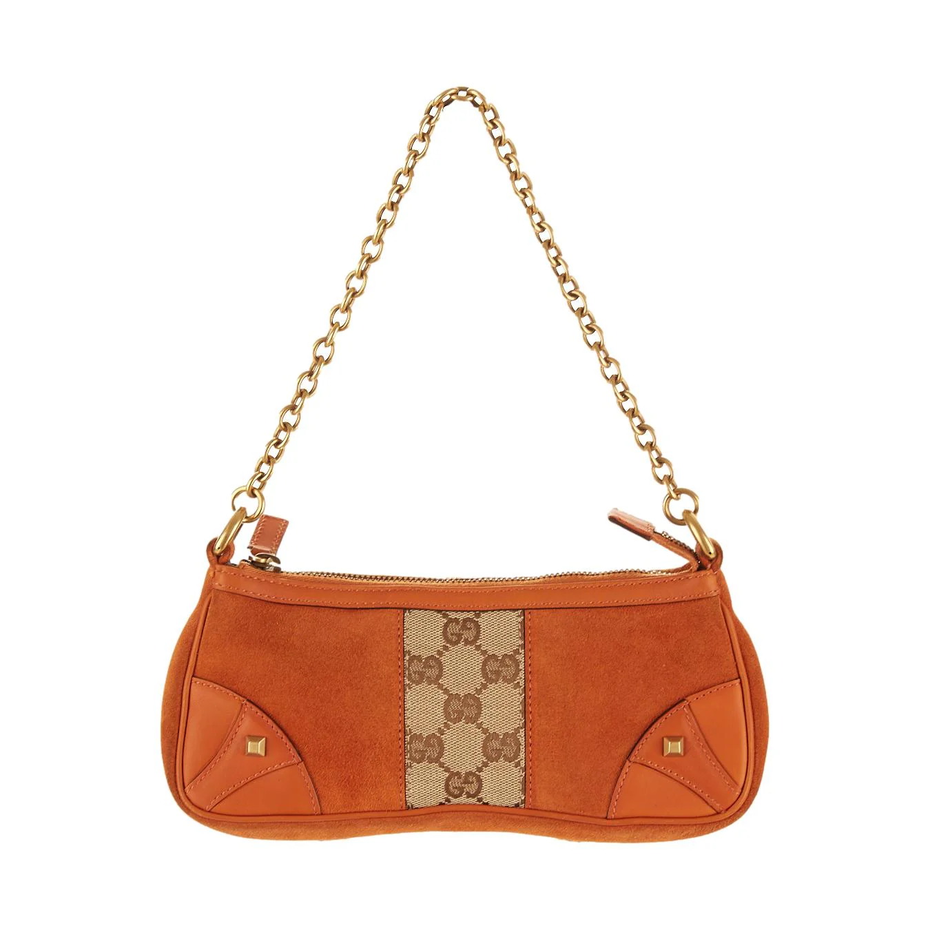 Gucci Orange Suede Shoulder Bag - Image 2