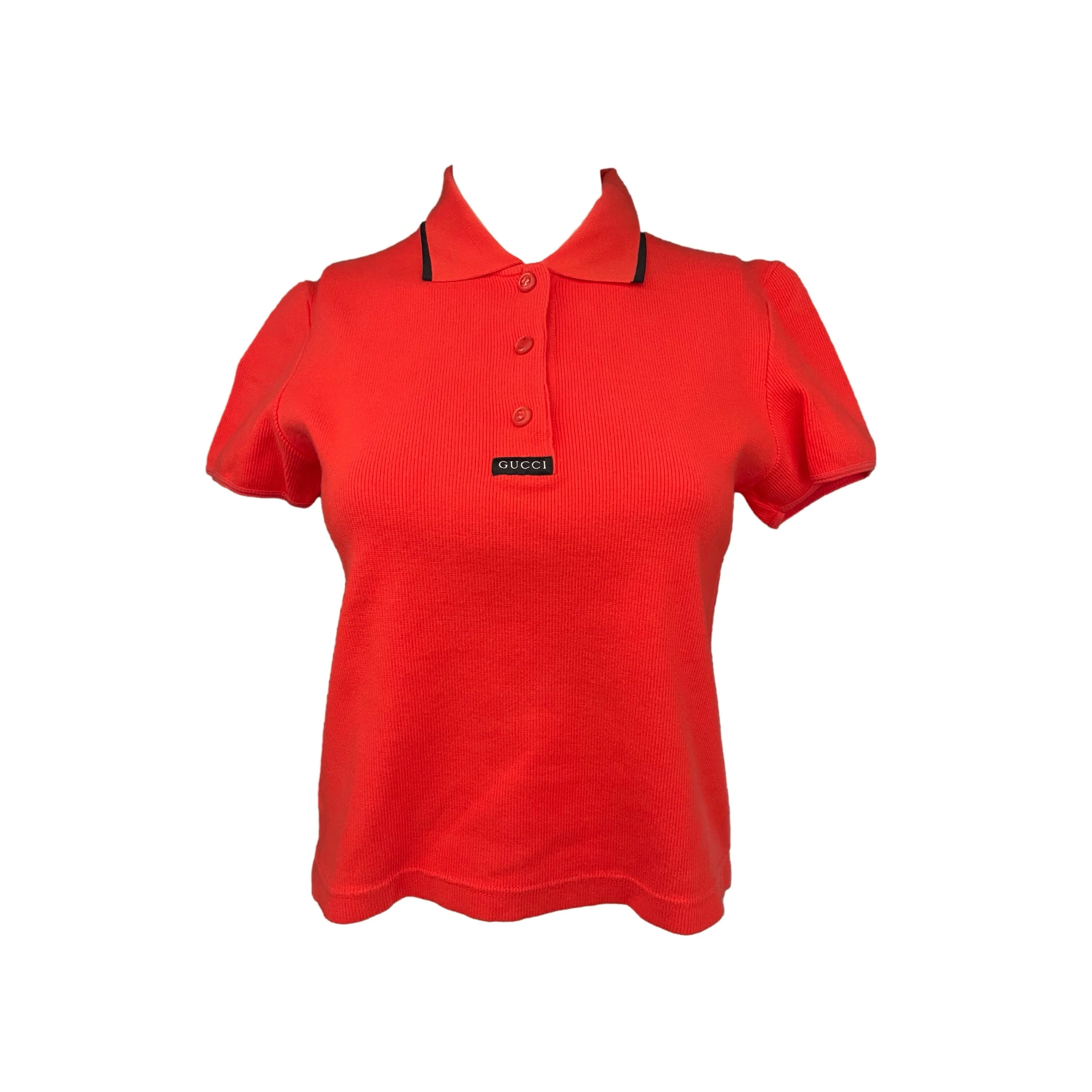 Gucci Orange Knit Logo Polo