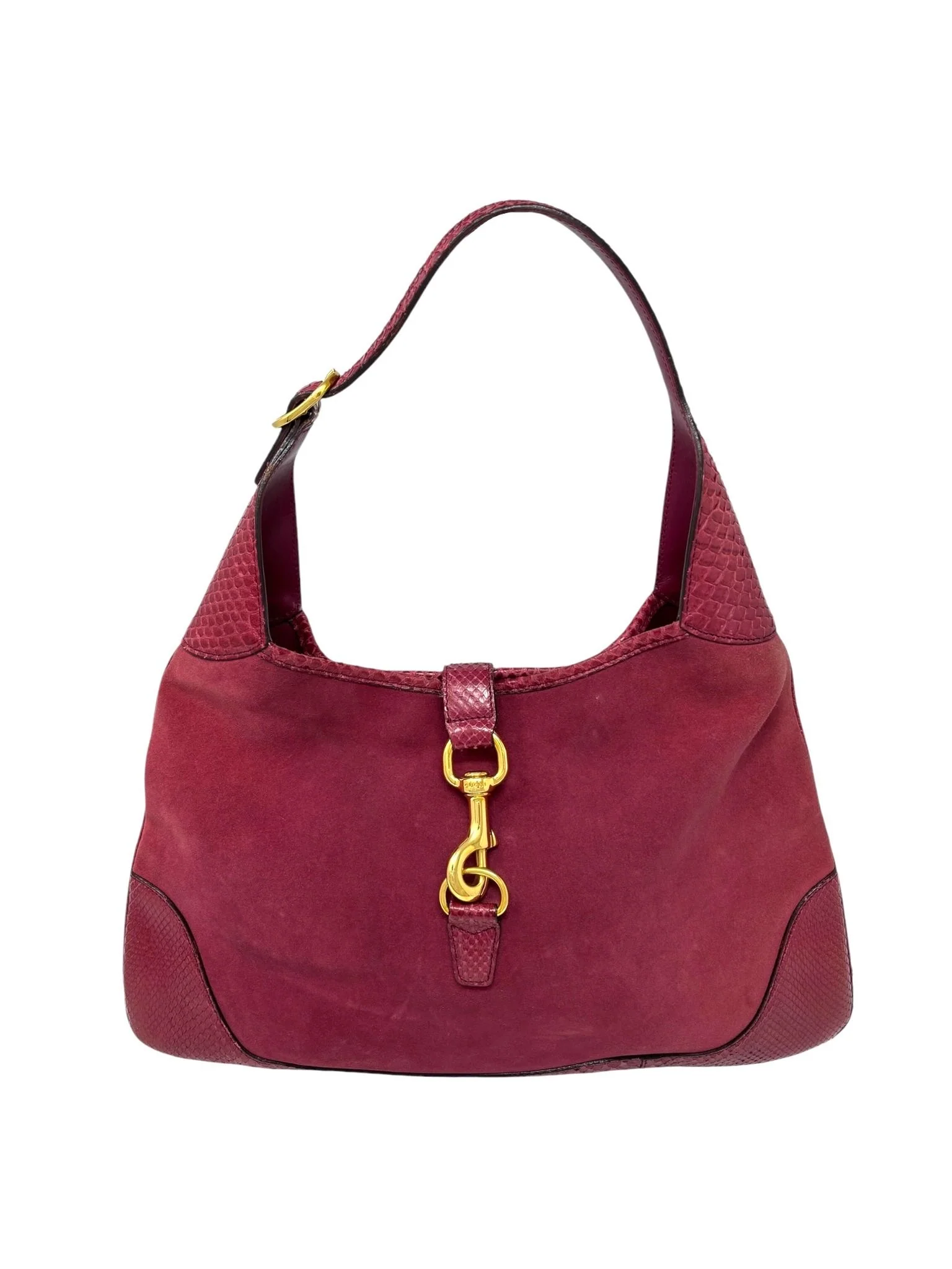 Gucci Pink Large Suede Jackie Bag