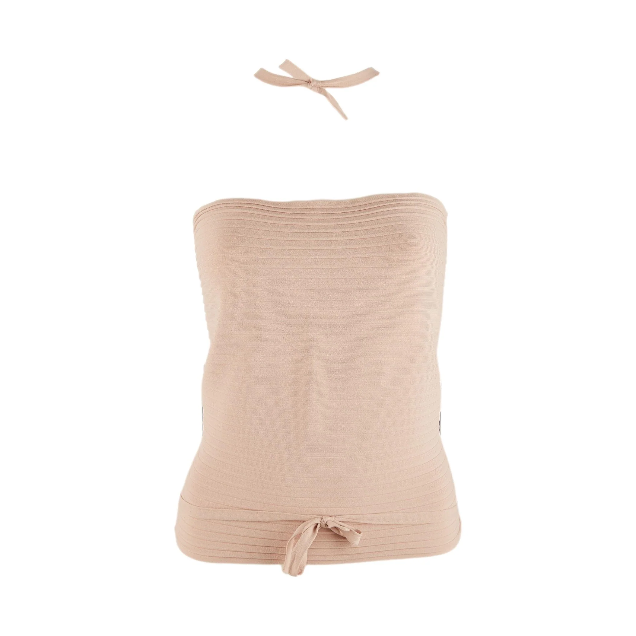 Gucci Pink Pleated Choker Tie Top