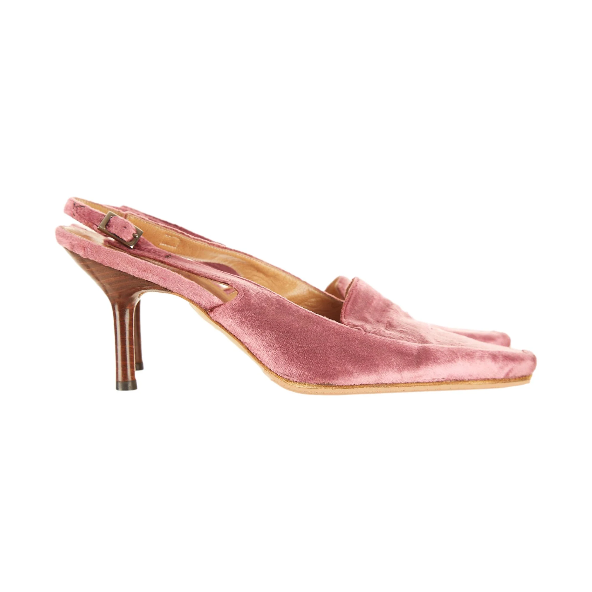 Gucci Pink Velvet Slingback Heels
