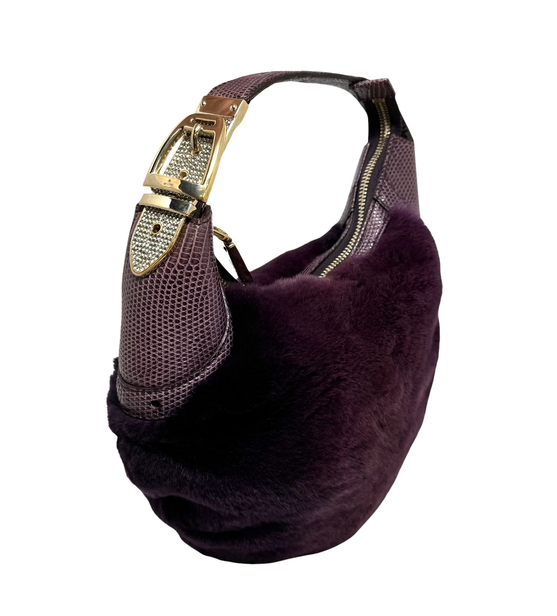 Gucci Purple Rhinestone Clasp Bag - Image 2