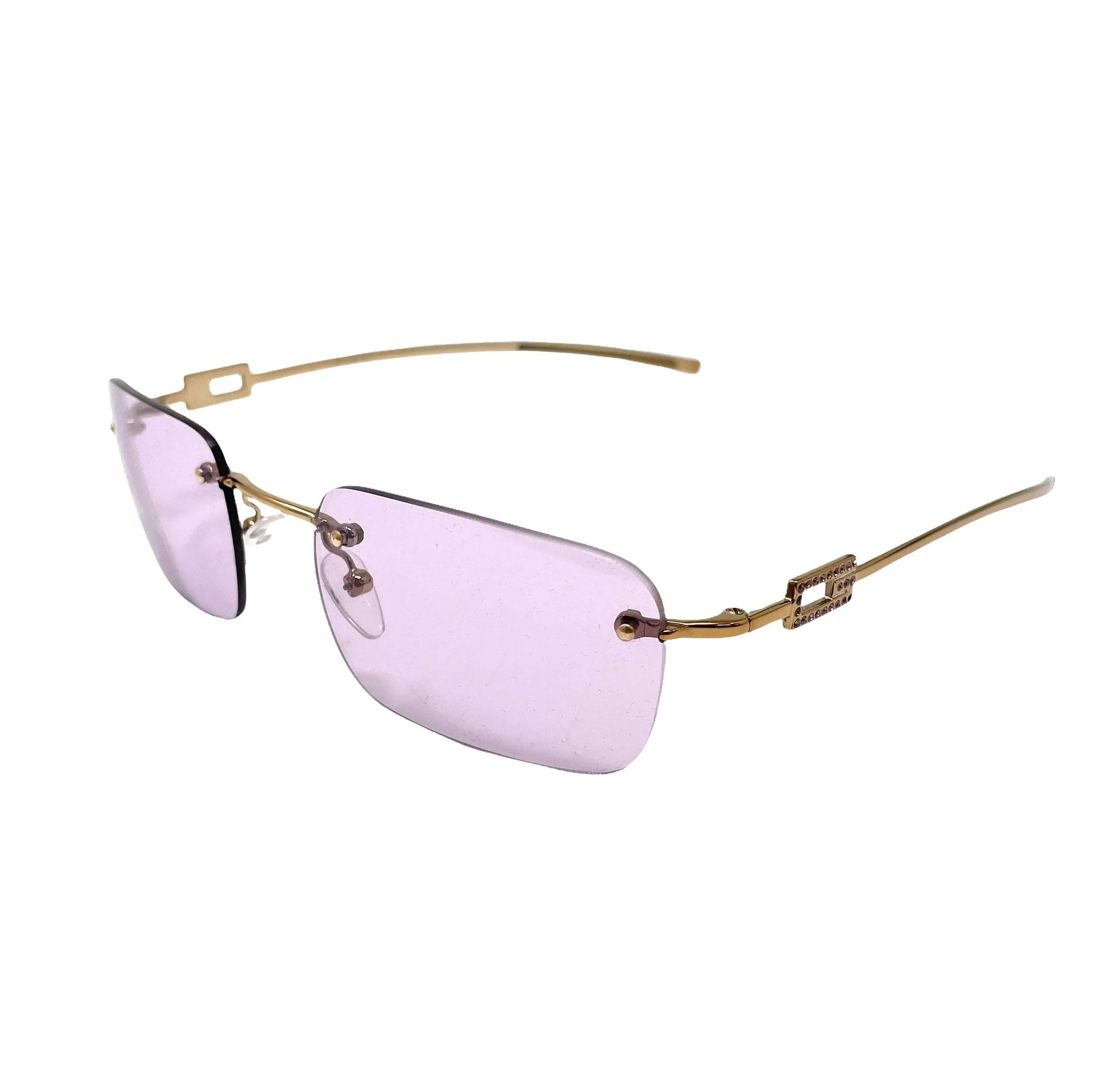 Gucci Purple Rimless Sunglasses - Image 2