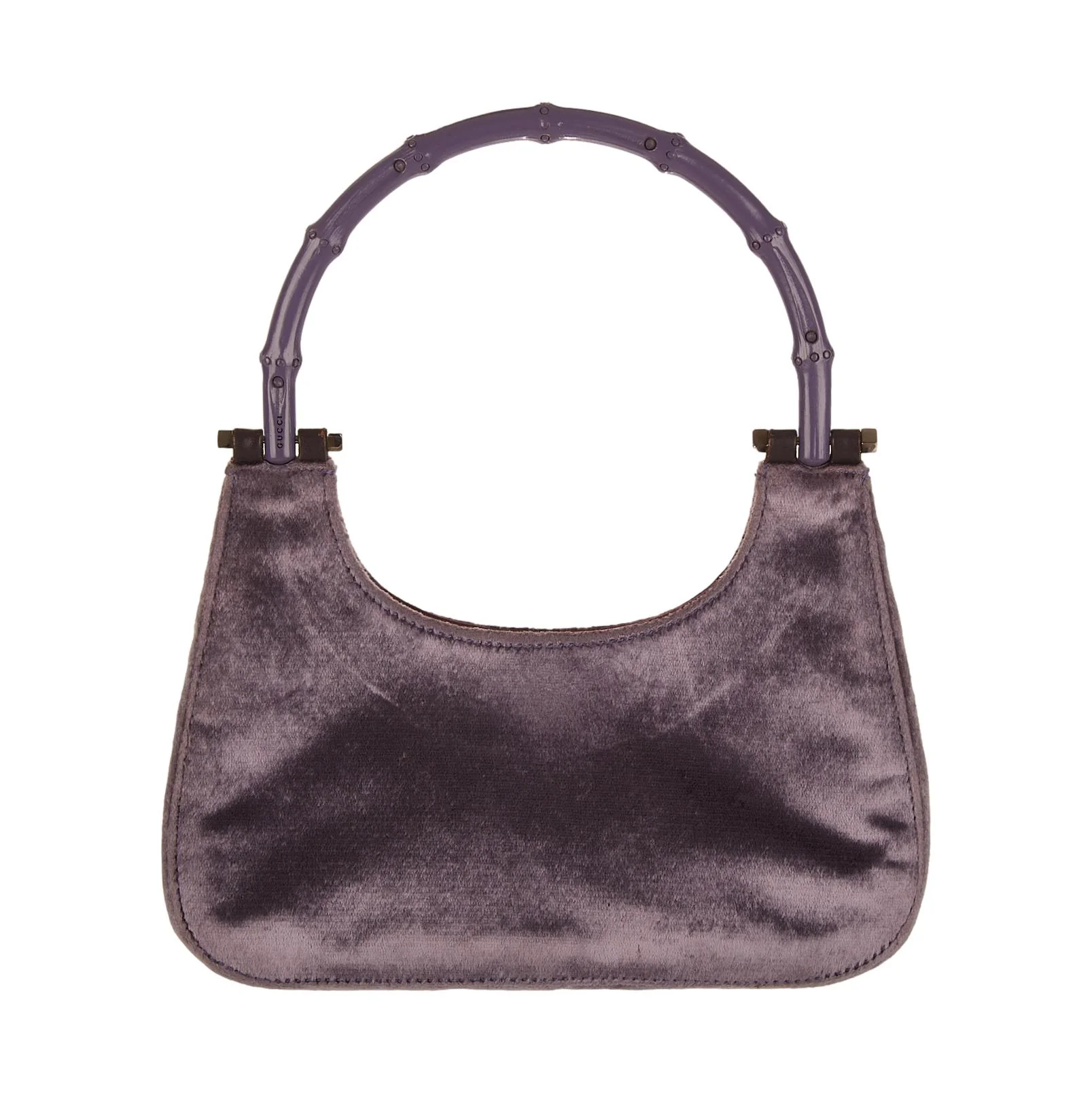 Gucci Purple Velour Mini Bamboo Top Handle Bag - Image 2