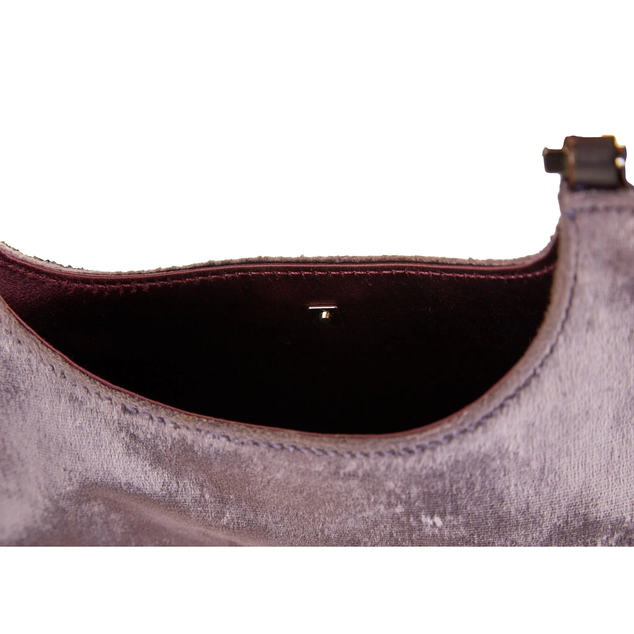 Gucci Purple Velour Mini Bamboo Top Handle Bag - Image 4