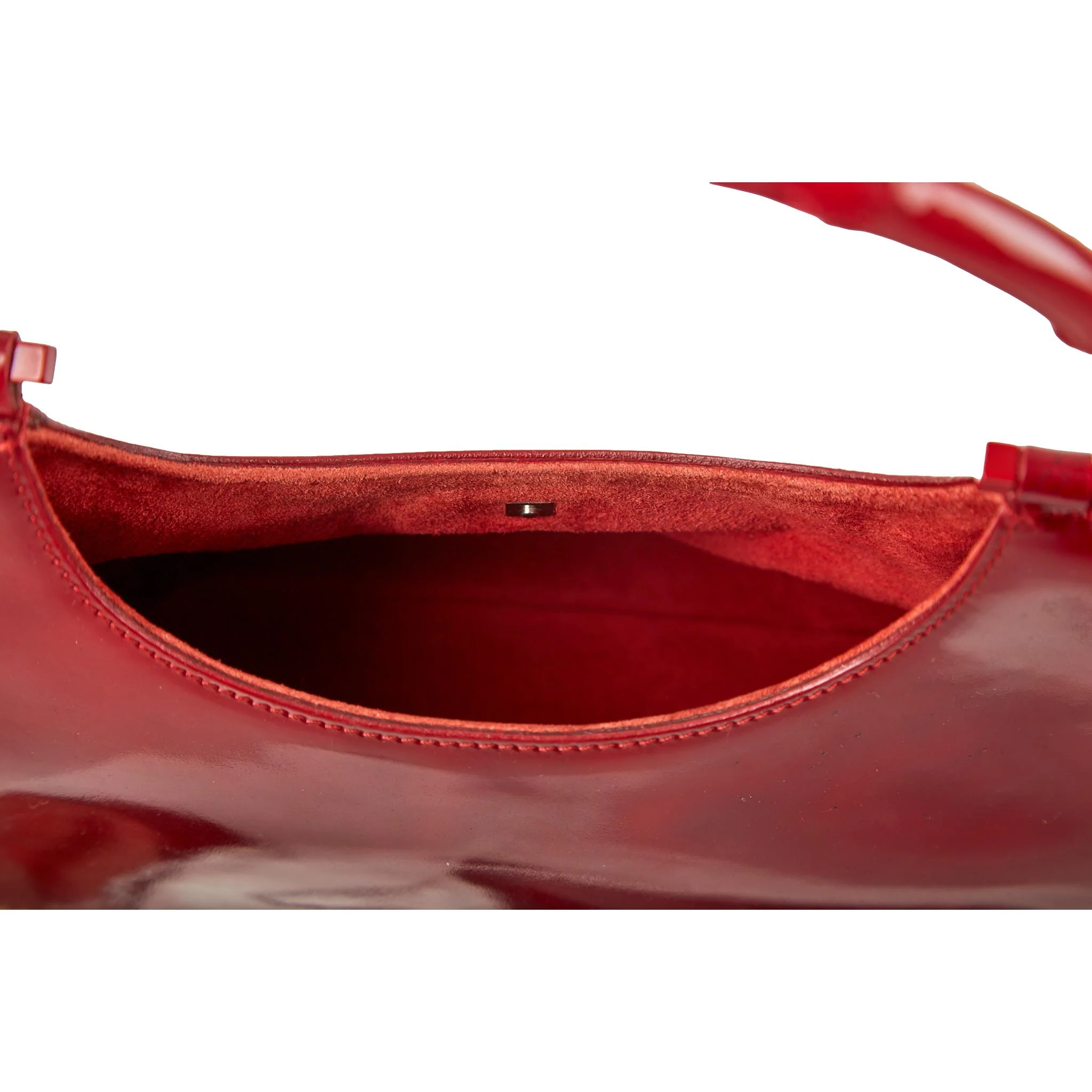 Gucci Red Bamboo Patent Top Handle Bag - Image 4