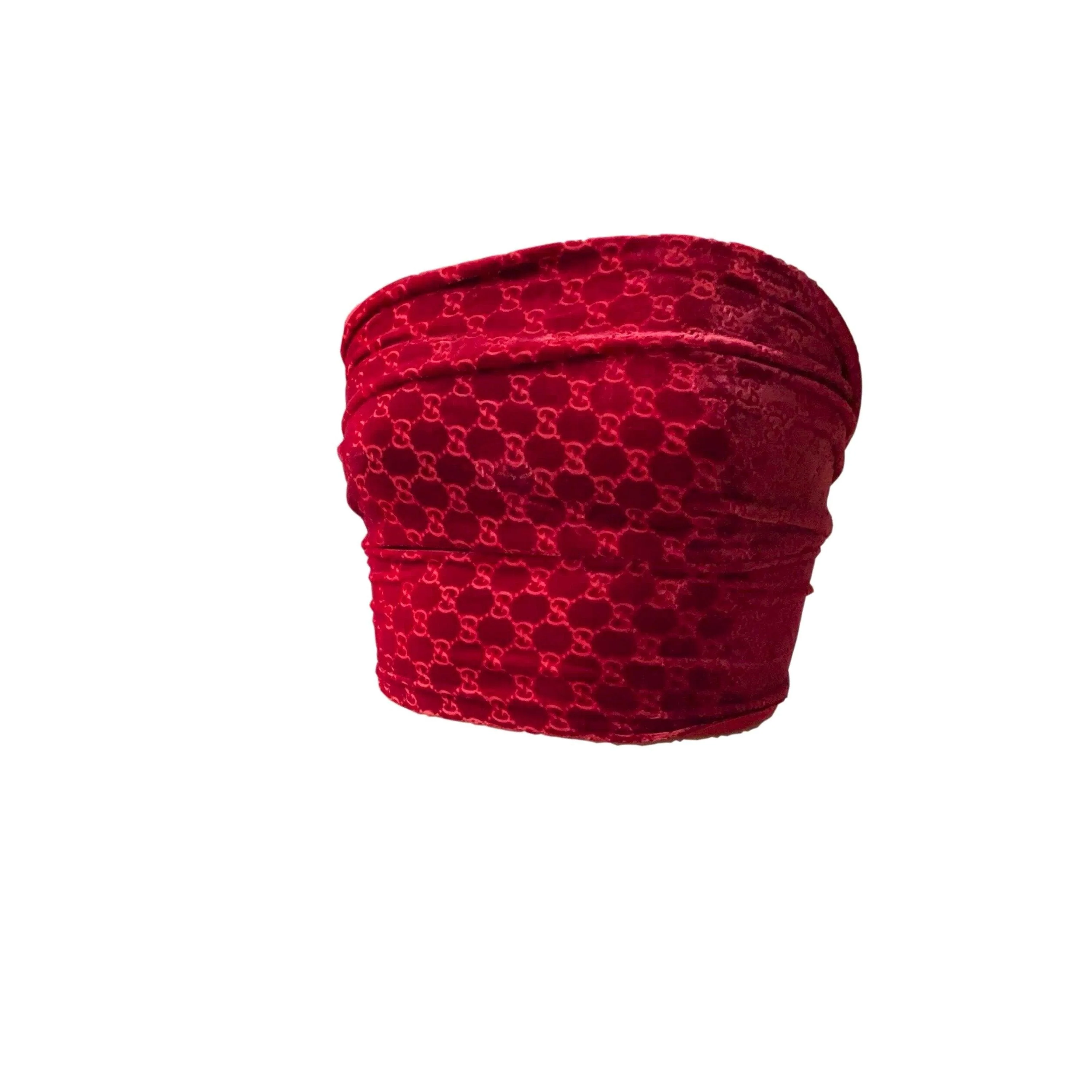 Gucci Red Logo Velour Scarf