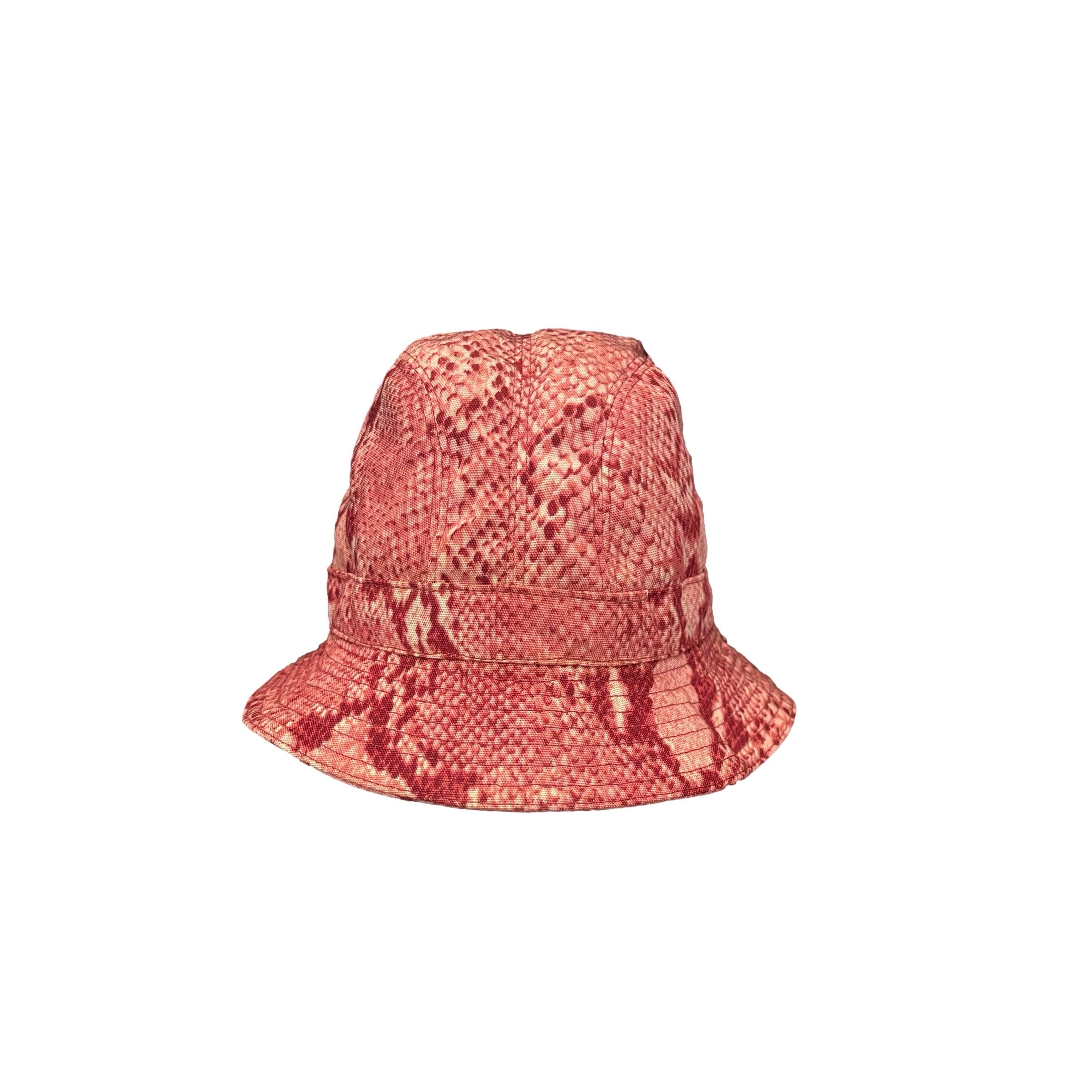Gucci Red Snake Print Bucket Hat - Image 2