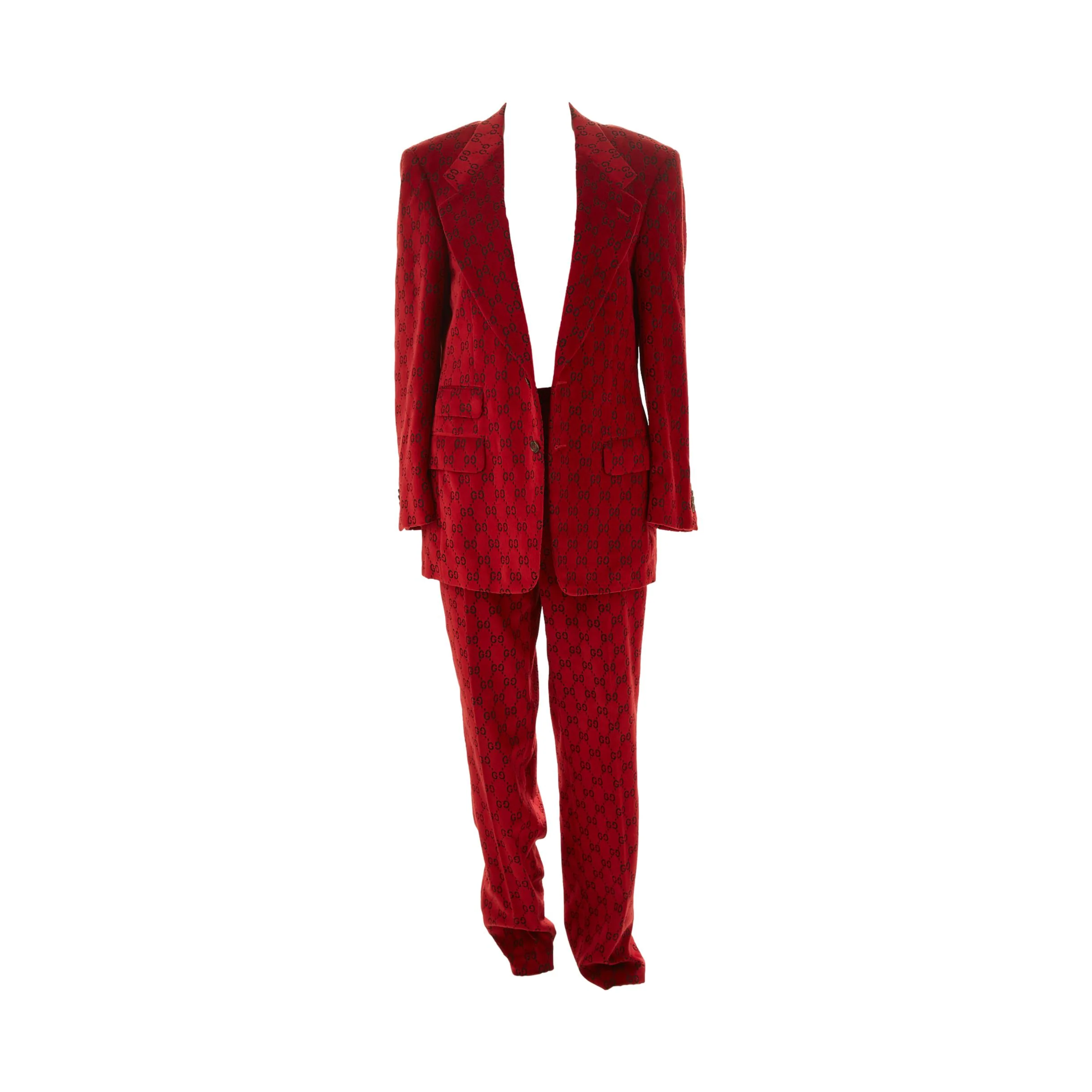 Gucci Red Velvet Logo Suit - Image 2