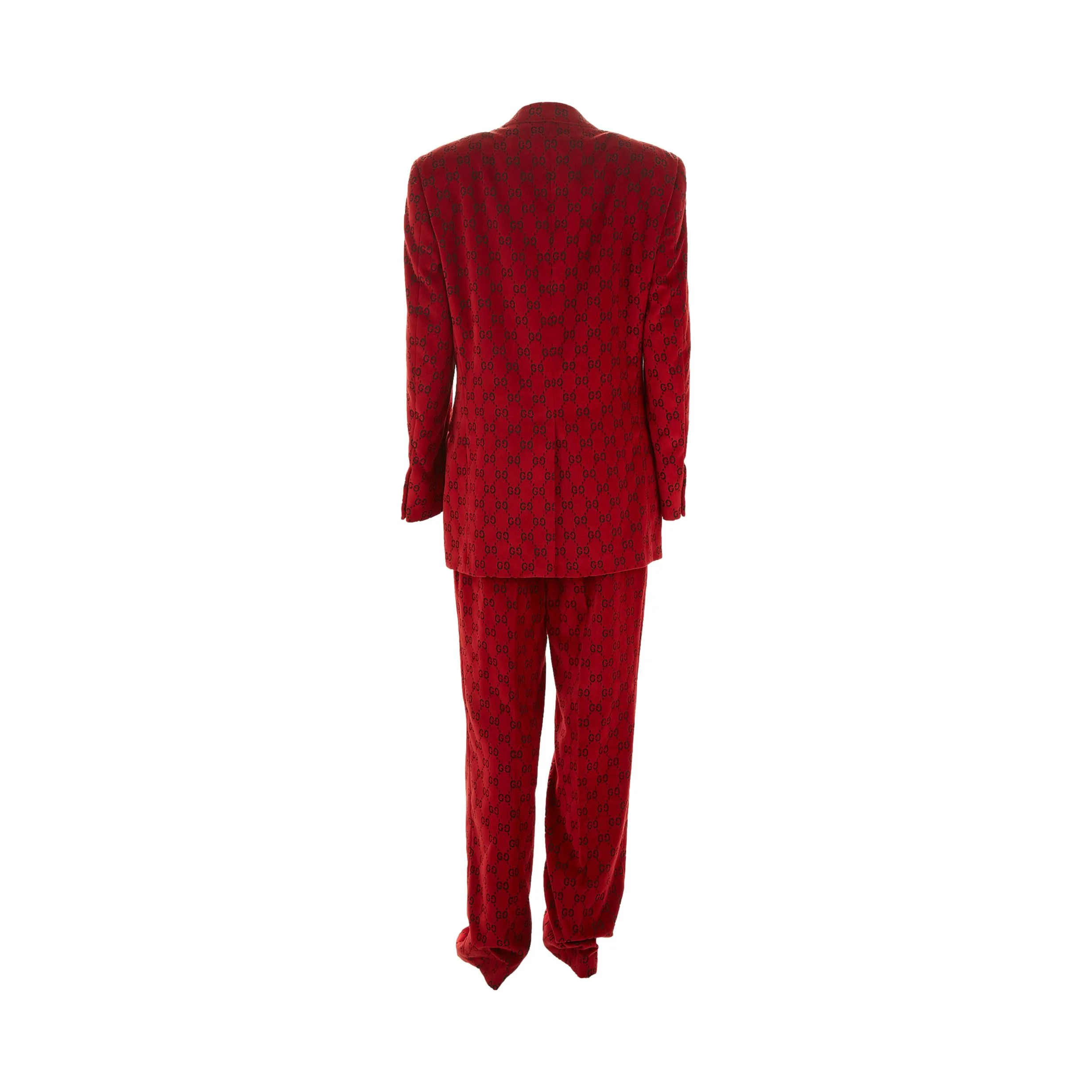 Gucci Red Velvet Logo Suit - Image 4