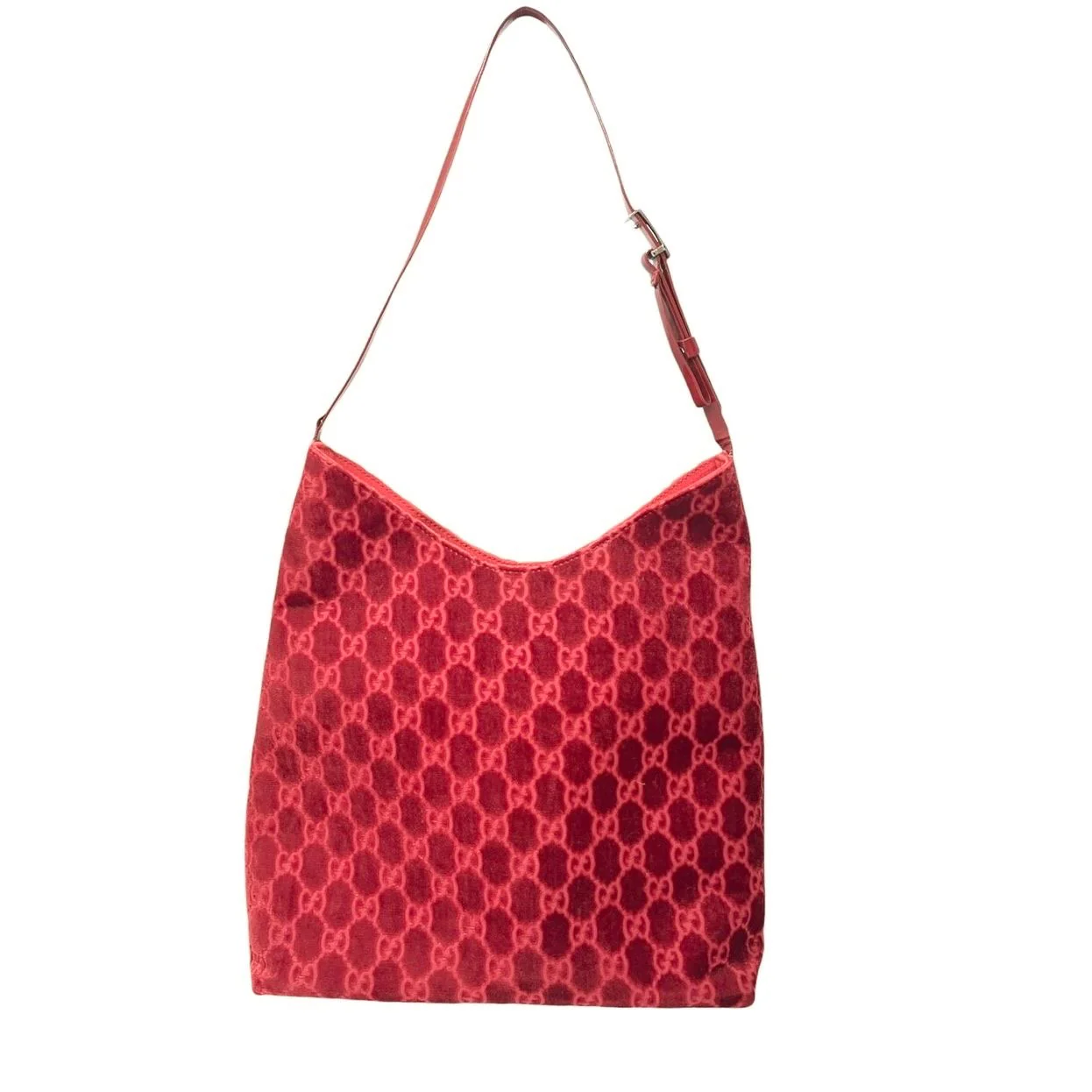 Gucci Red Velvet Shoulder Bag - Image 2