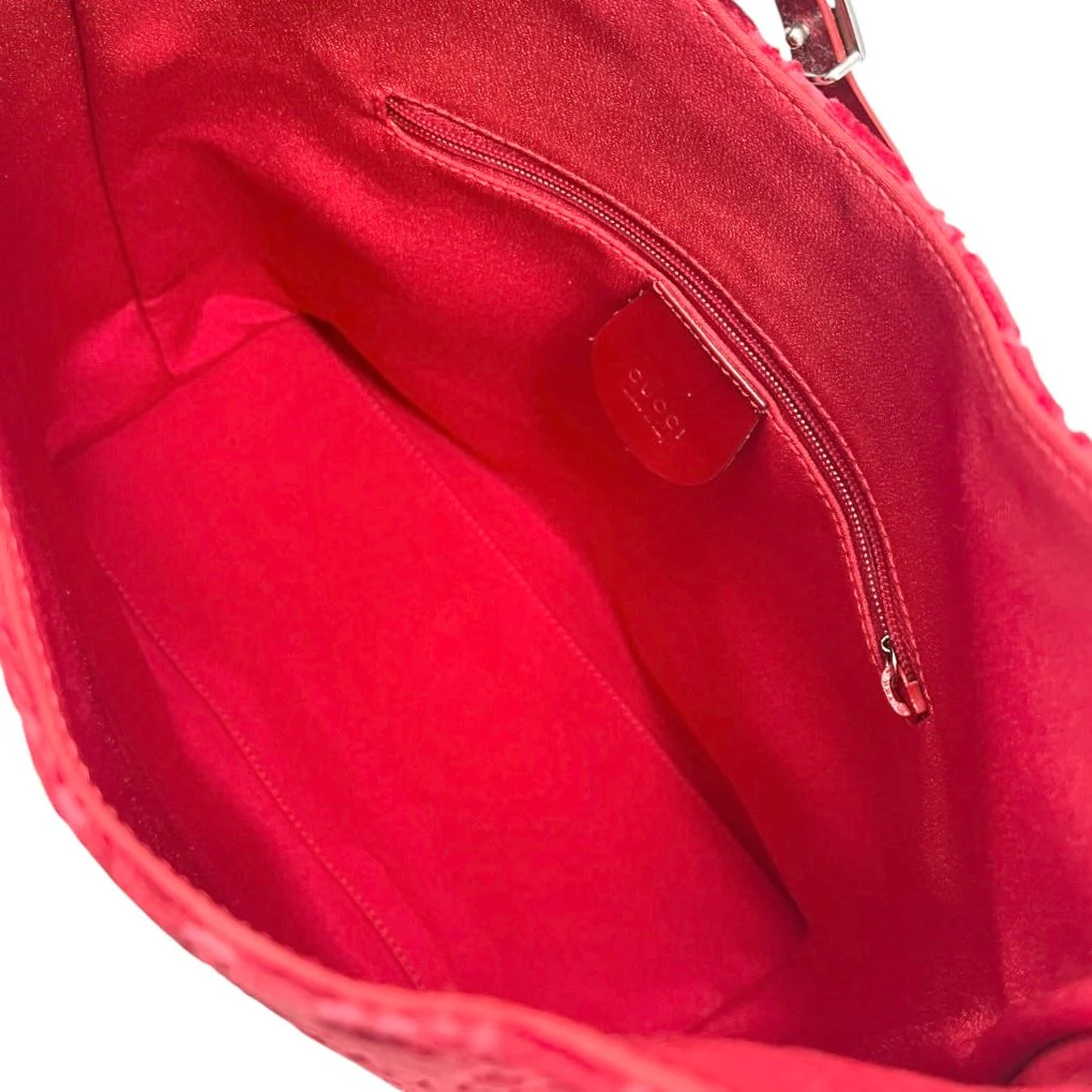 Gucci Red Velvet Shoulder Bag - Image 3