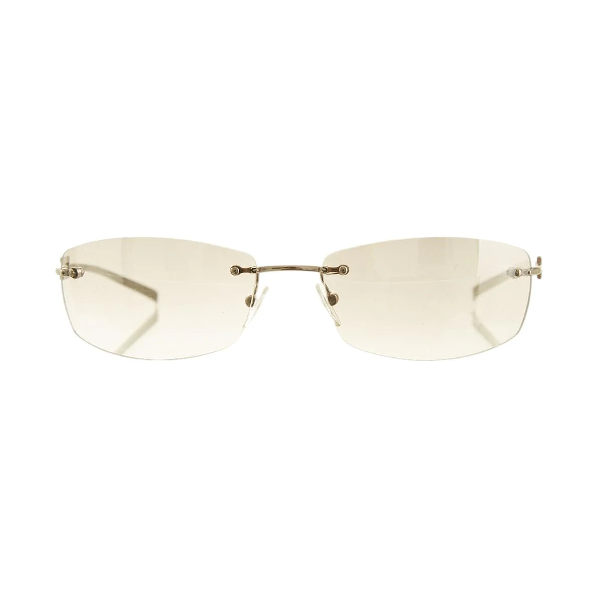 Gucci Silver Rhinestone Rimless Sunglasses - Image 2