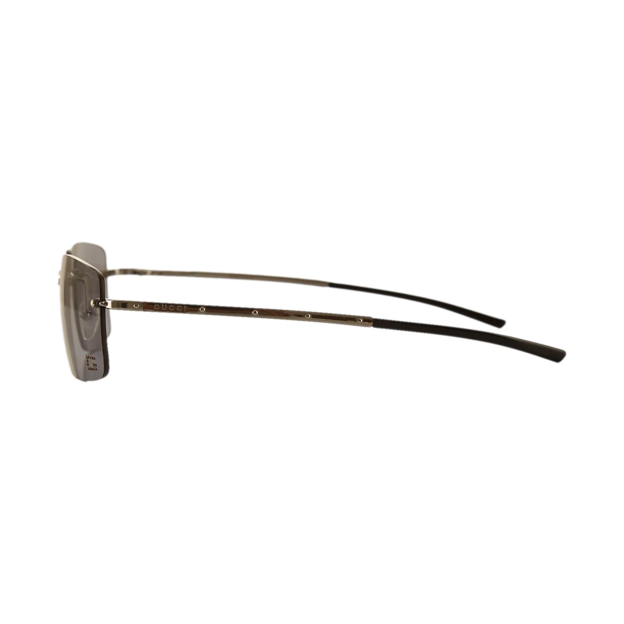 Gucci Smoke Square Rimless Sunglasses - Image 3