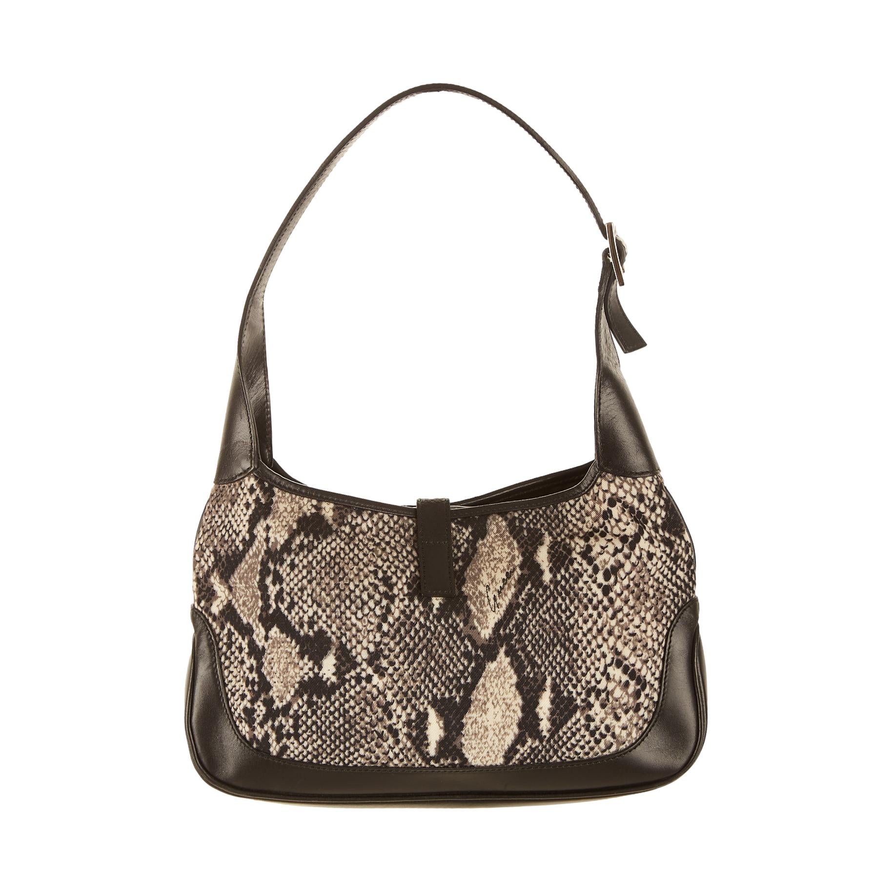 Gucci Snakeskin Print Jackie Bag - Image 2