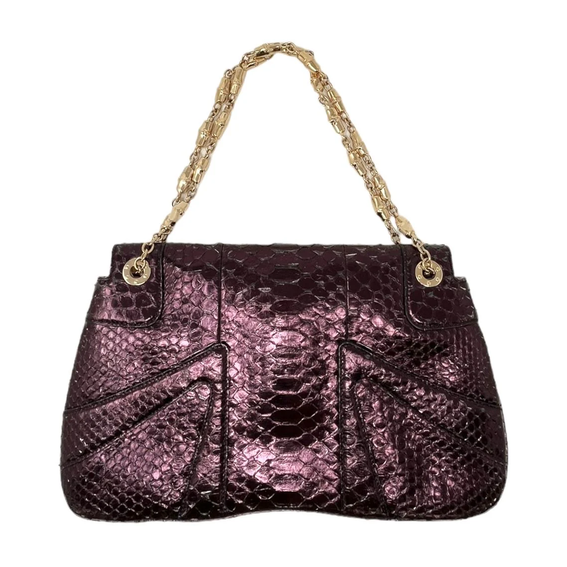 Gucci Snakeskin Purple Chain Bag - Image 2