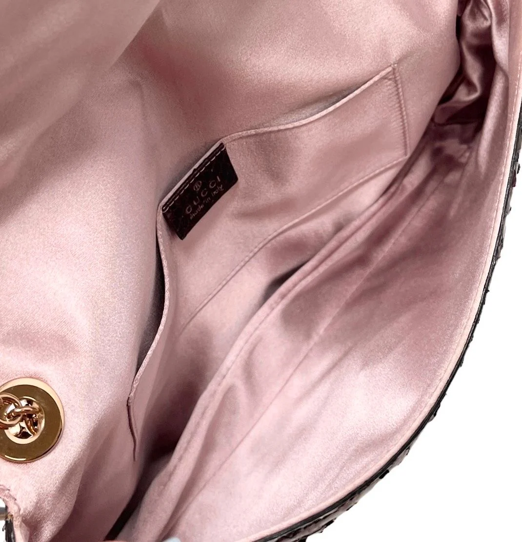 Gucci Snakeskin Purple Chain Bag - Image 3