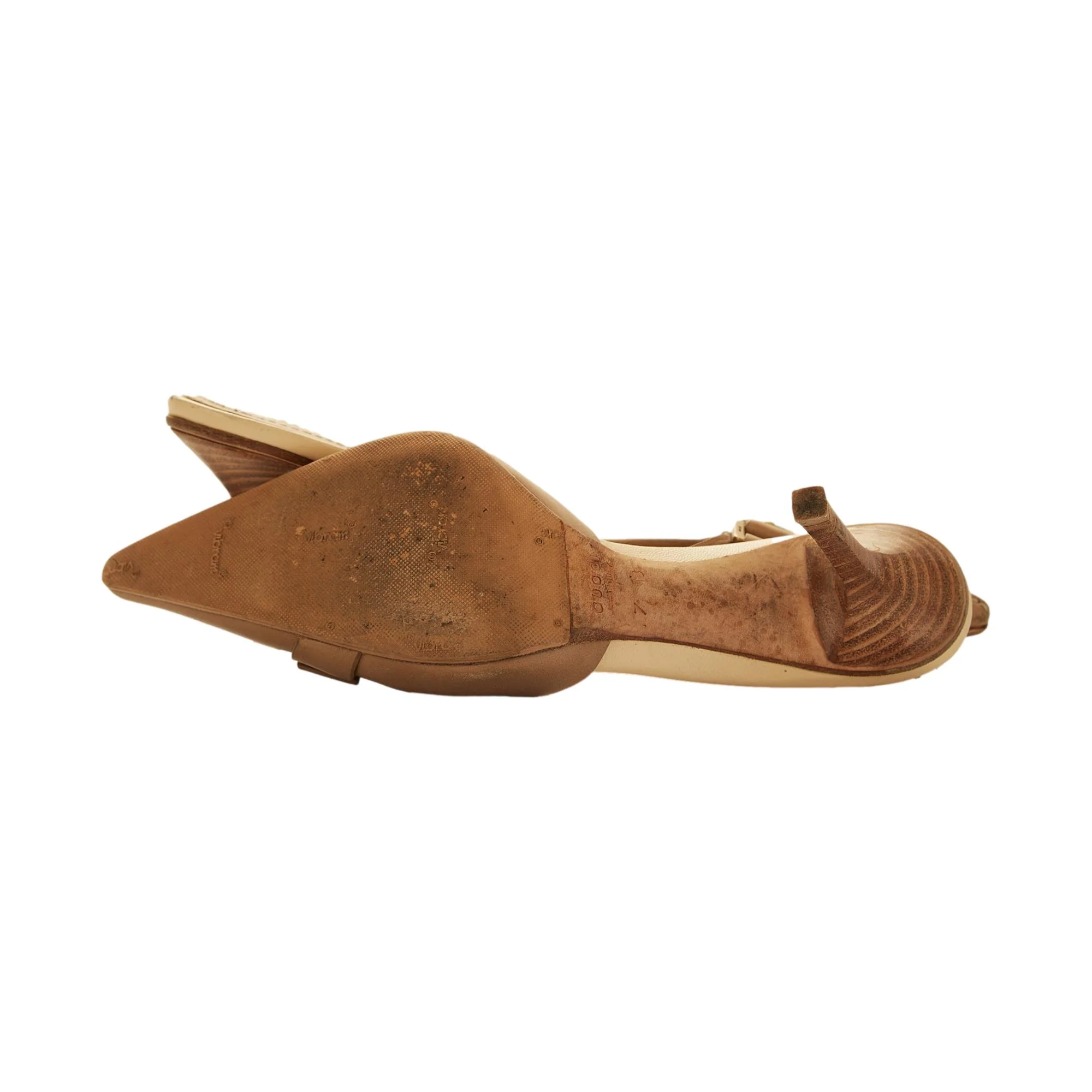 Gucci Tan Buckle Heels - Image 4