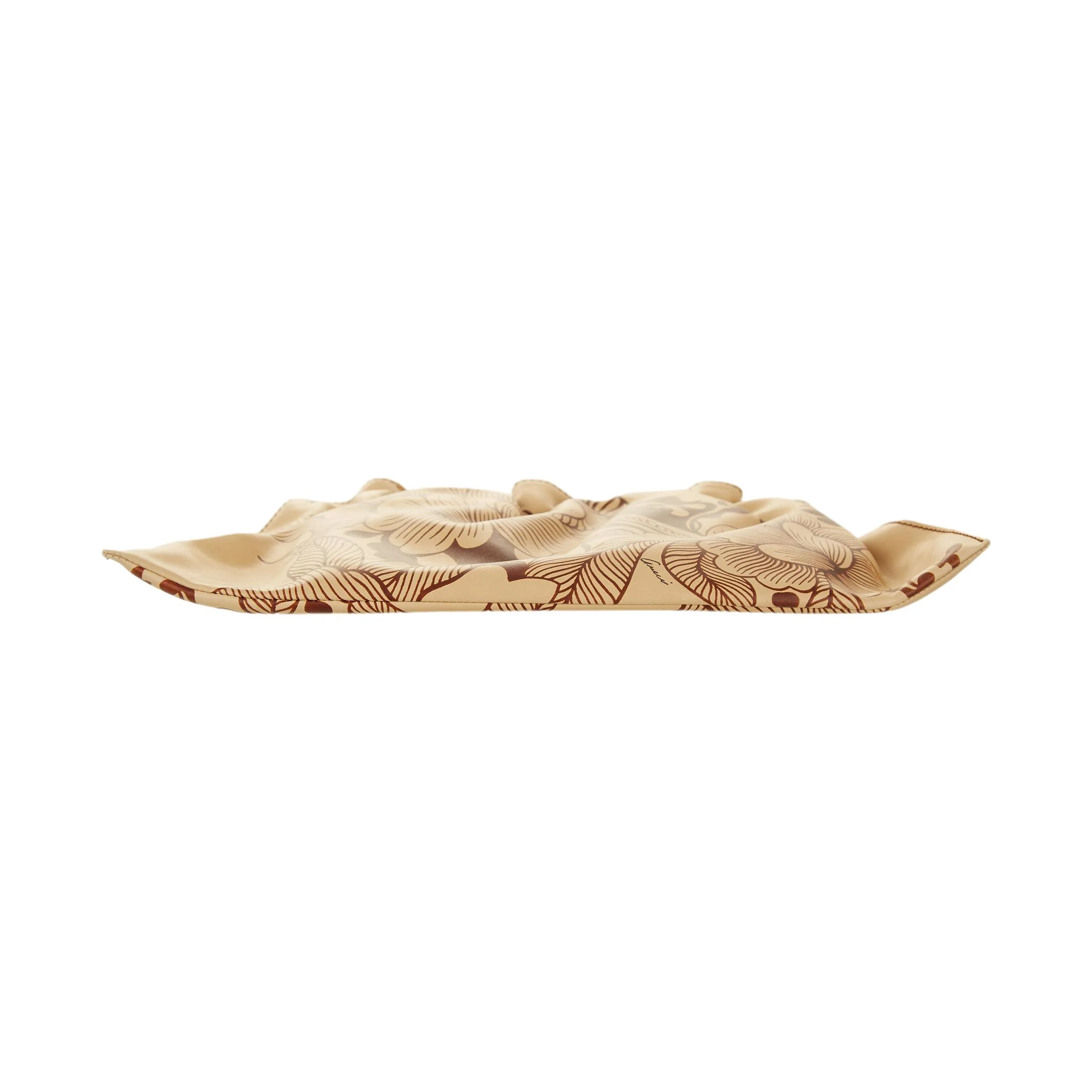 Gucci Tan Floral Print Bamboo Top Handle Bag - Image 4