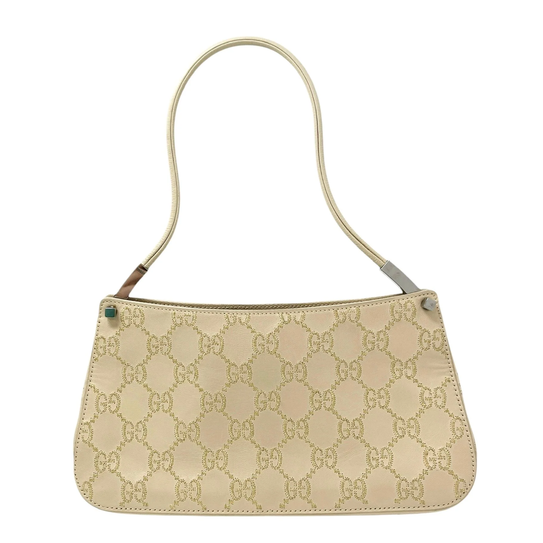 Gucci Tan Leather Embroidered Shoulder Bag - Image 2