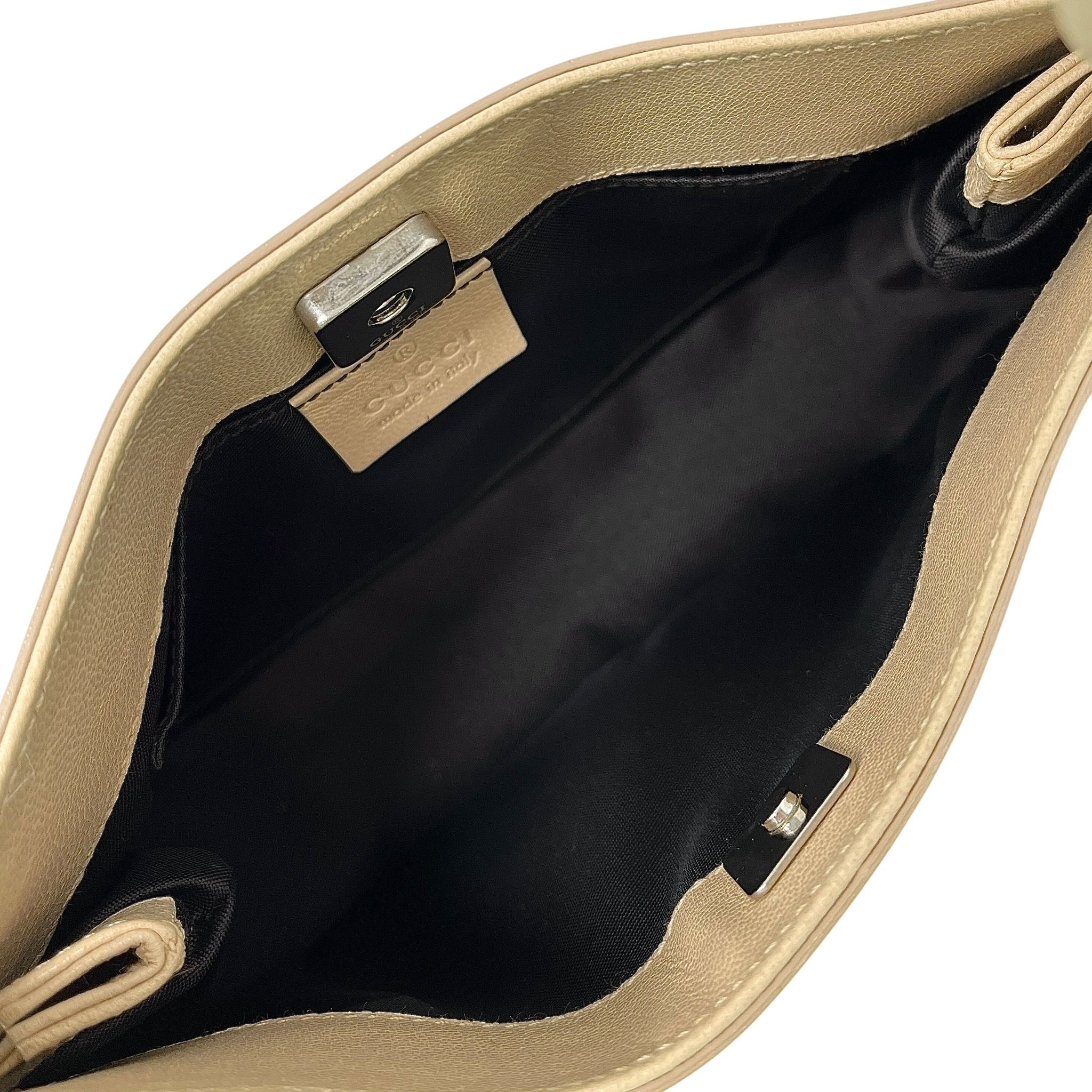 Gucci Tan Leather Embroidered Shoulder Bag - Image 3