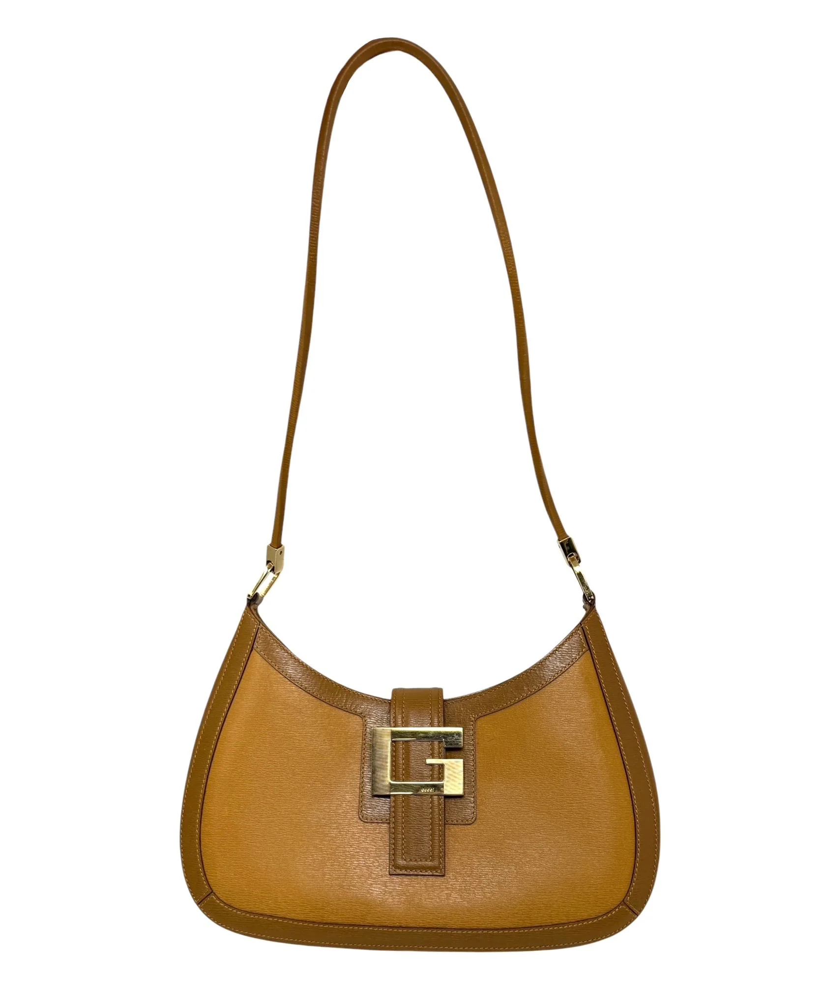 Gucci Tan Leather Logo Shoulder Bag