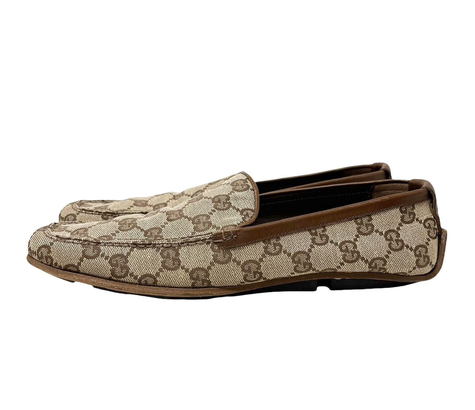 Gucci Tan Logo Loafers - Image 2