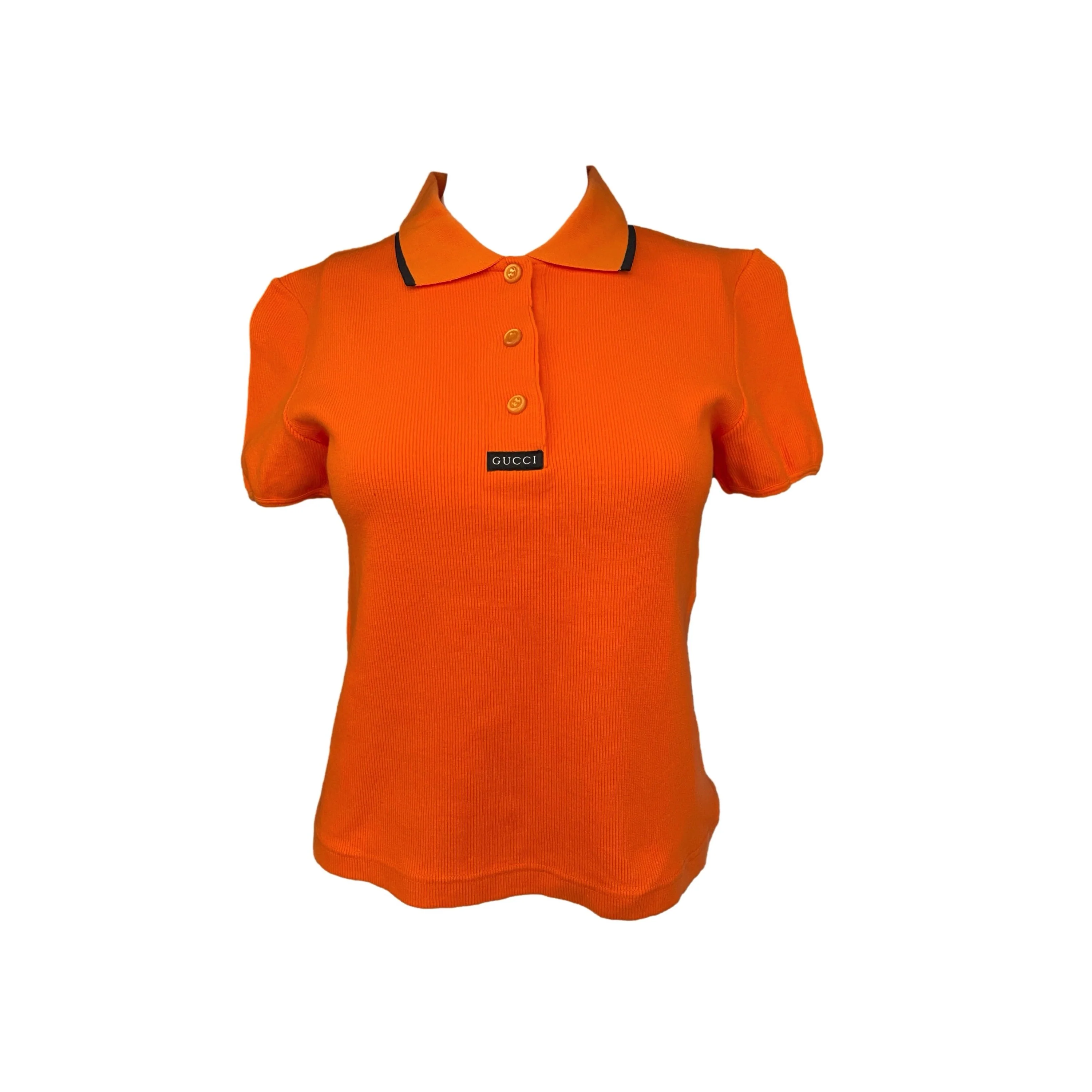 Gucci Tangerine Knit Logo Polo