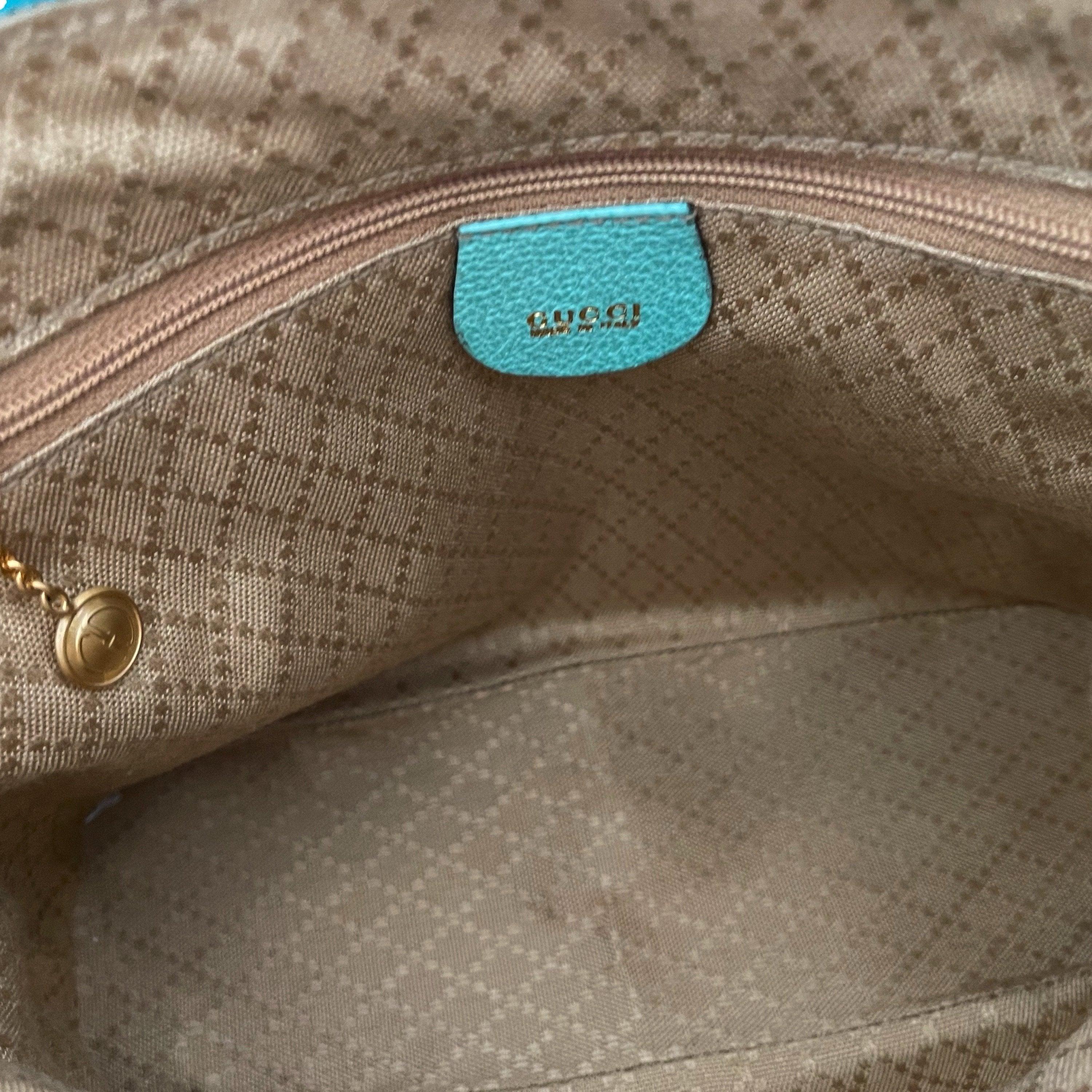 Gucci Turquoise Suede Two Way Bag - Image 4