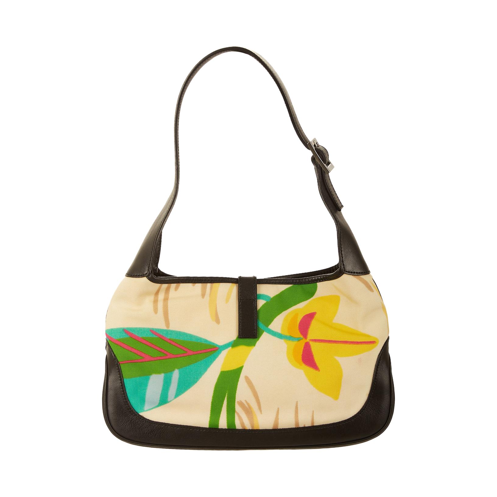 Gucci White Floral Print Jackie Bag - Image 2